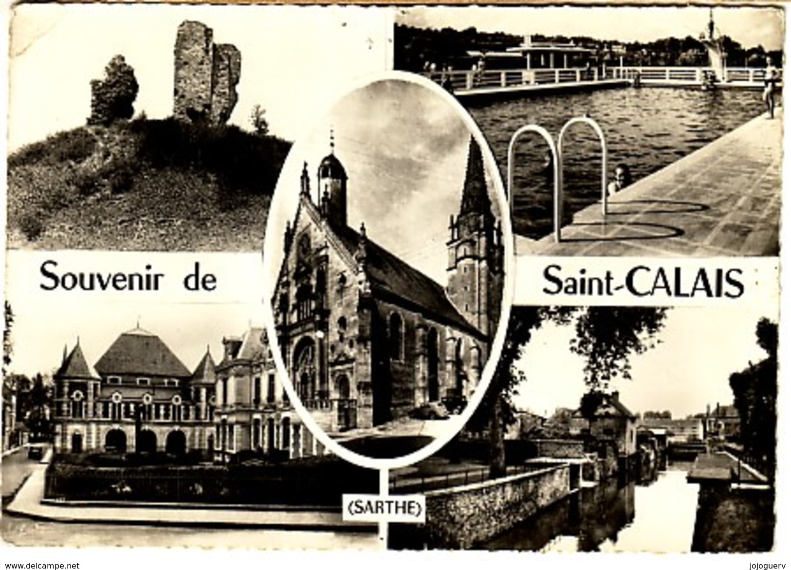 Saint Calais 5 Vues: ( Piscine , église , écluse ... Expédiée De Le Mans - Saint Calais