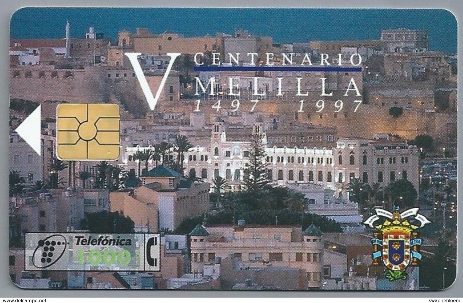 ES.- Telefonica De Espana. CabiTel. - V CENTENARIO. MELILLA 1497 1997.-  2 Scans - Basisuitgaven