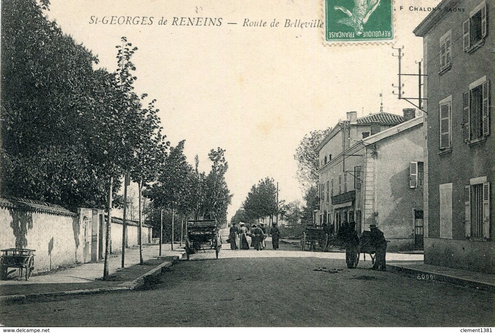 Saint Georges De Reneins Route De Belleville Circulee En 1908 - Autres & Non Classés