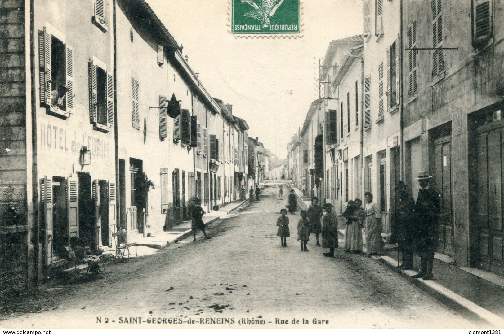 Saint Georges De Reneins Rue De La Gare Circulee En 1908 - Autres & Non Classés