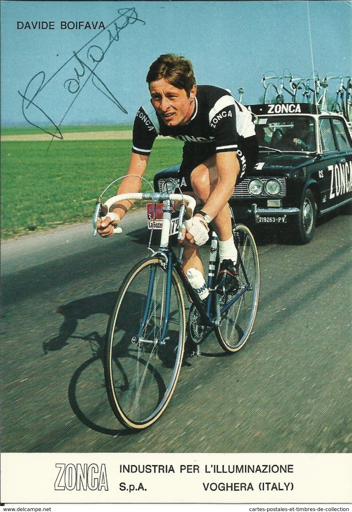 Coureur Cycliste De L'équipe  Italienne " ZONCA. " , Davide BOIFAVA , Photo Cartonnée ** Dédicacée ** - Cyclisme