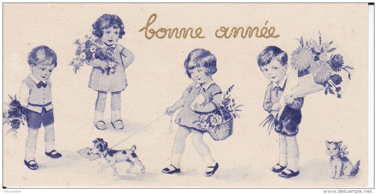 Jolie Mignonnette, Enfants, Chien, Chat, Bonne Année - Nouvel An