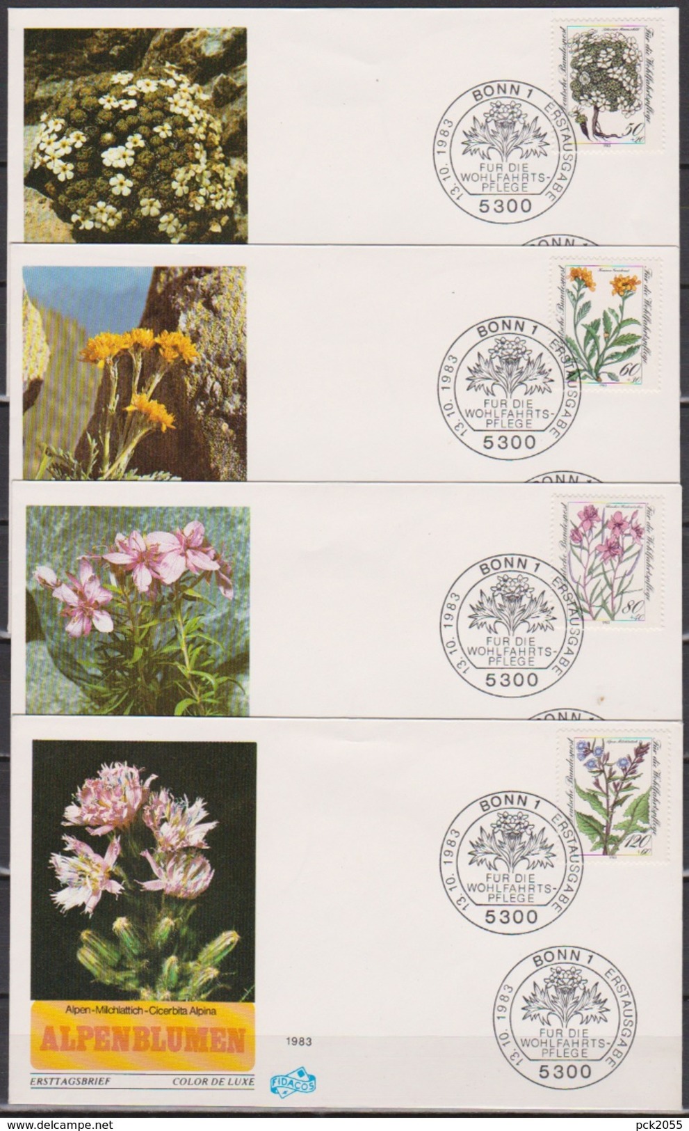 BRD FDC 1983 Nr.1188-1191 Gefährdete Alpenblumen  (d 5281 ) - 1981-1990