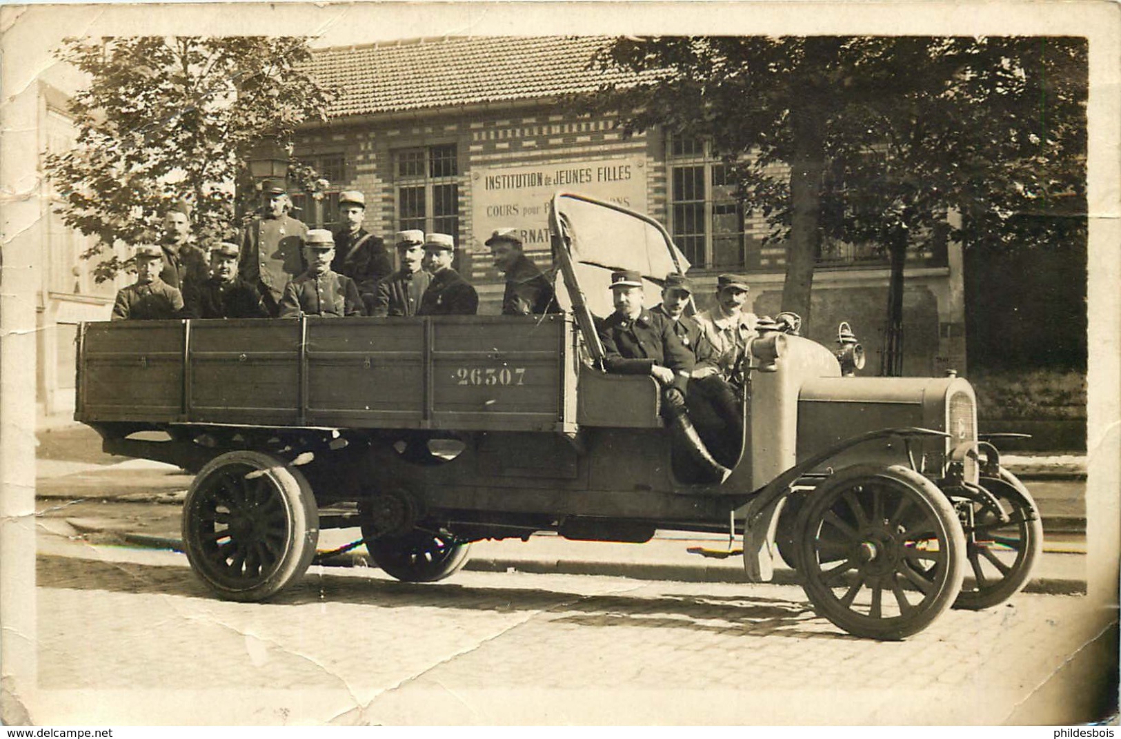 AUTOMOBILE ( Carte Photo)  Camion Militaire - Camions & Poids Lourds