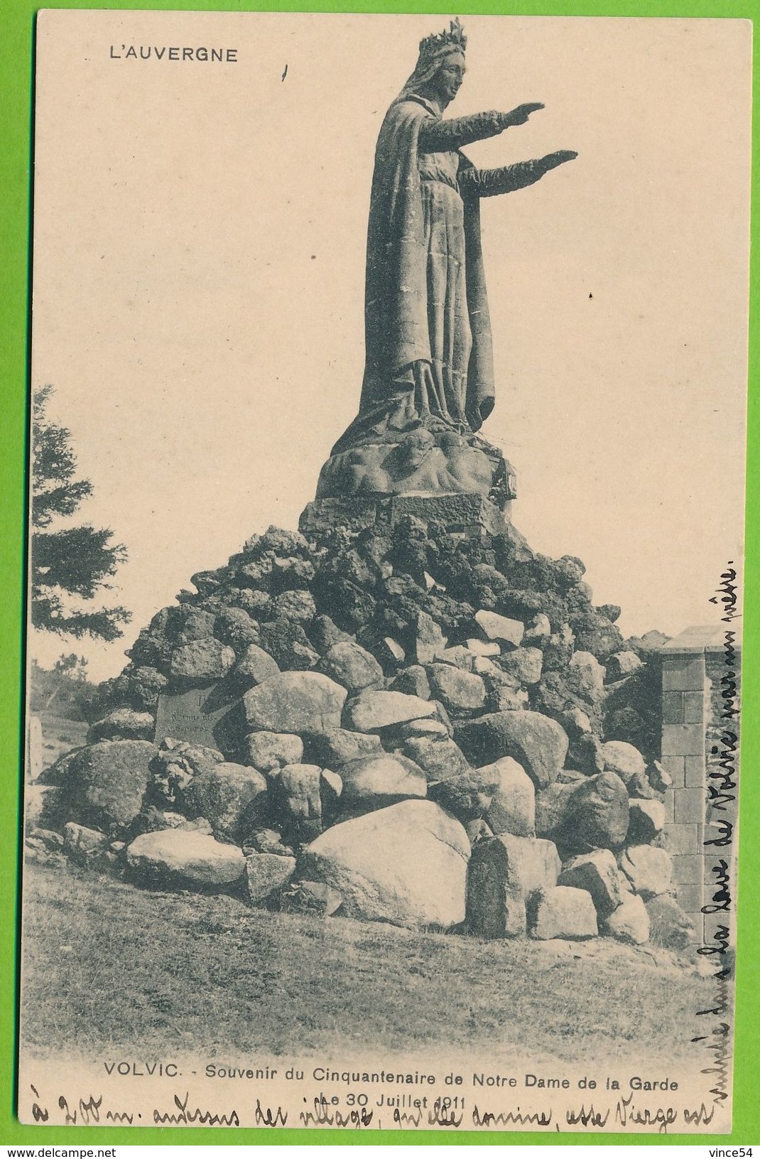 VOLVIC - Souvenir Du Cinquantenaire De Notre Dame De La Garde Le 30 Juillet 1911 Carte Circulé 1911 - Volvic