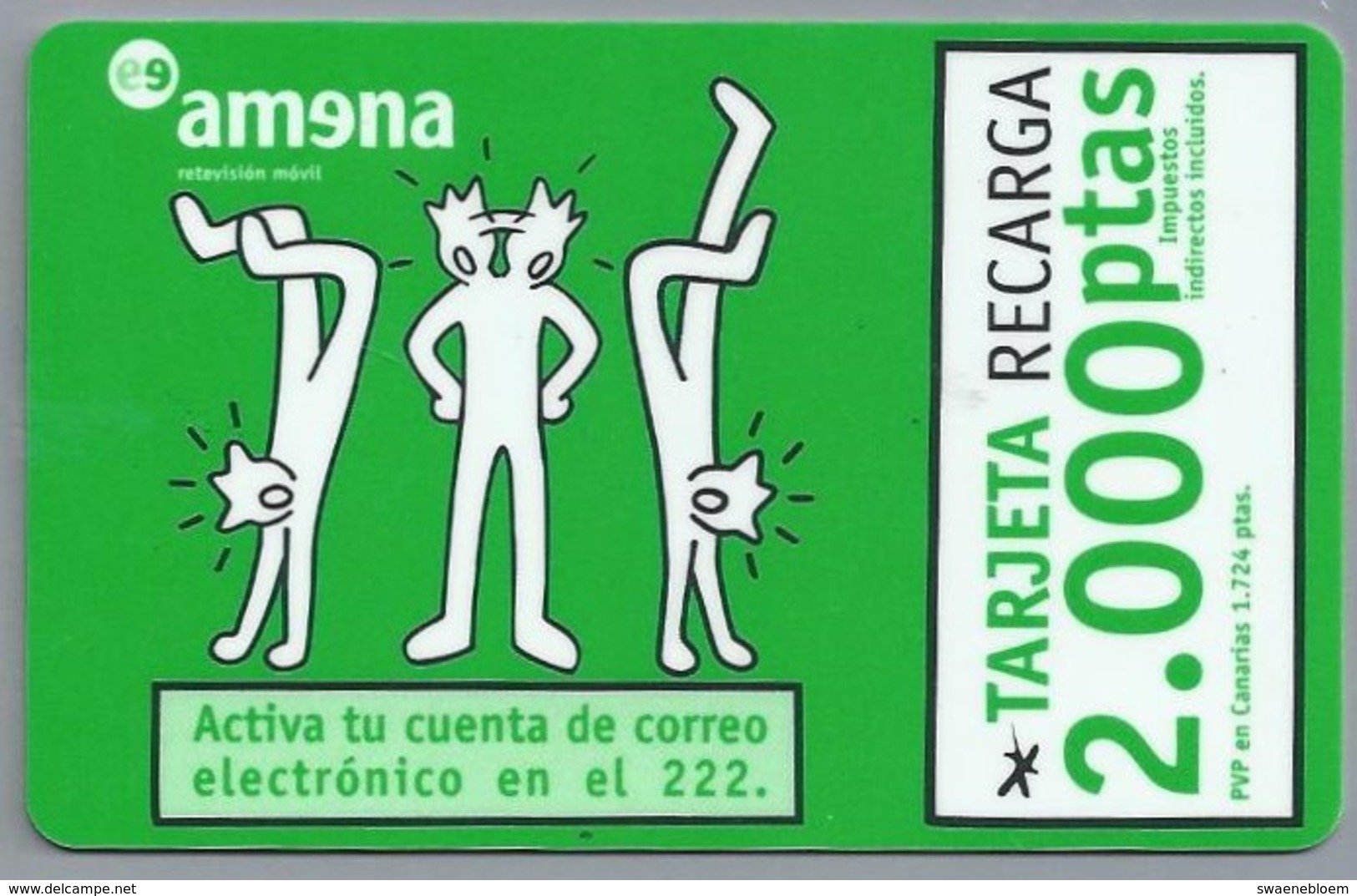 ES.- Telefonica De Espana. CabiTel. - AMENA -. Activa Tu Cuenta De Correo Electronico En El 222.. 2 Scans - Amena - Retevision