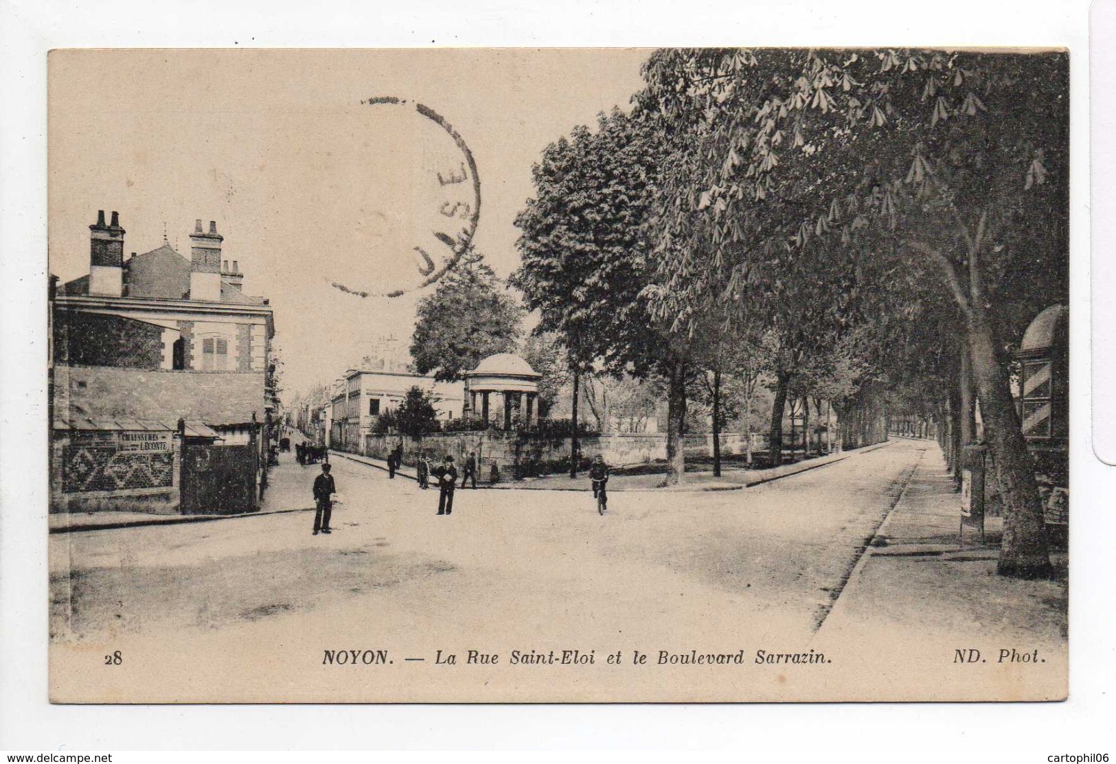 - CPA NOYON (60) - La Rue Saint-Eloi Et Le Boulevard Sarrazin 1925 (avec Personnages) - Photo Neurdein N° 28 - - Noyon