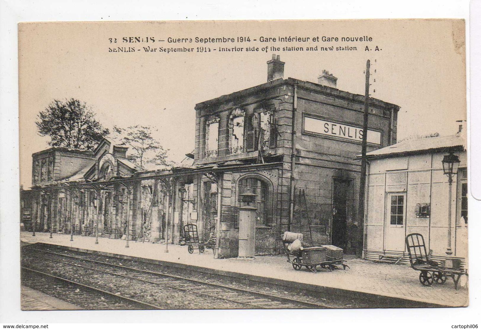 - CPA SENLIS (60) - Gare Intérieur Et Gare Nouvelle 1915 - Edition A. A. N° 32 - - Senlis