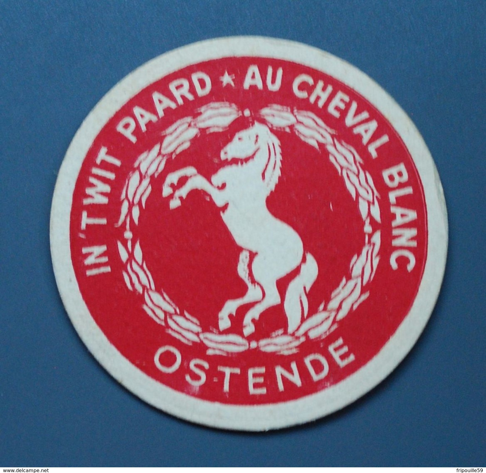 Rare ! - Sous-bock - Ostende - "In't Wit Paard - Au Cheval Blanc - Envoyé Non Timbré - Taxe - 29-7-1954 - Sous-bocks