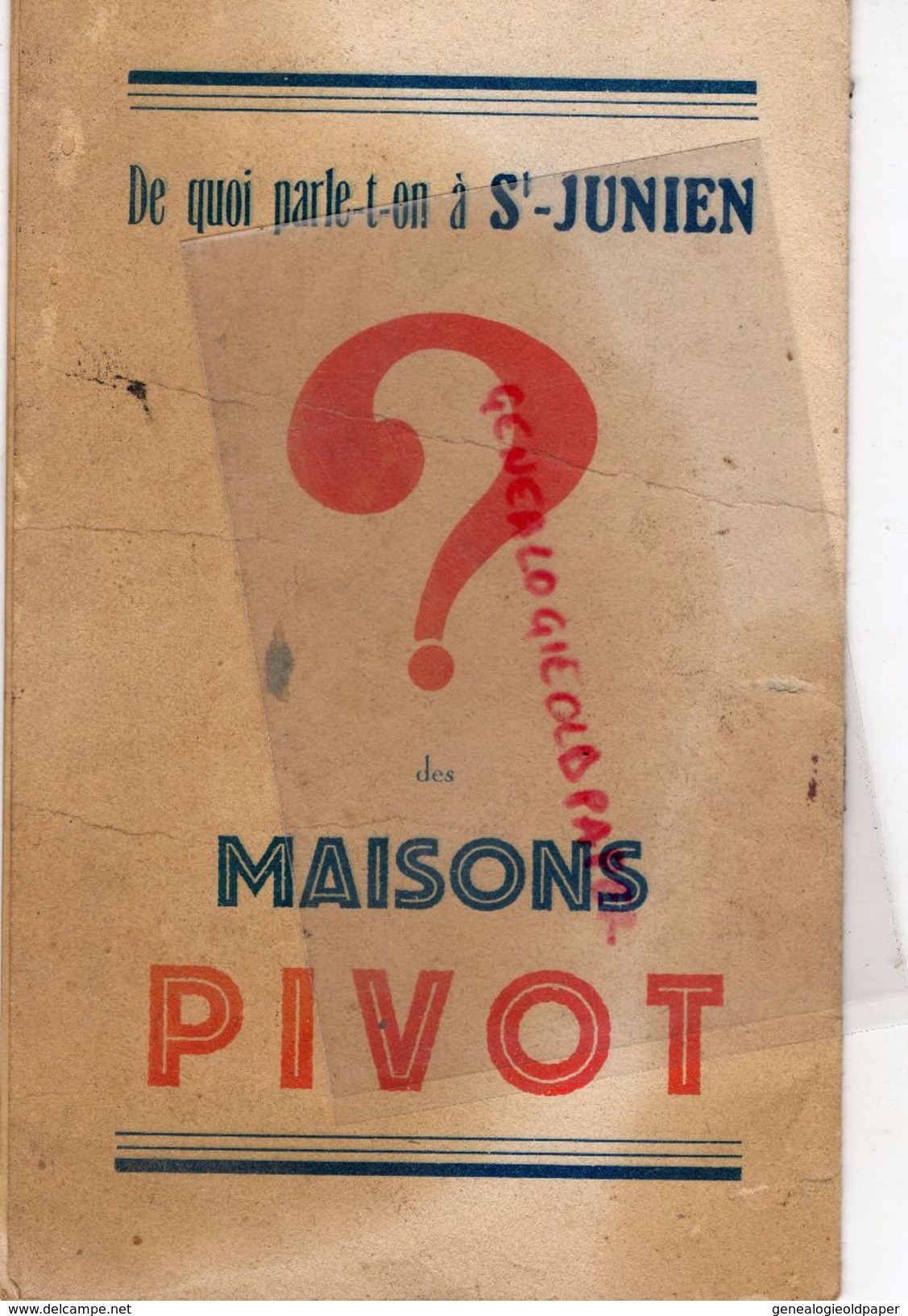 87- ST SAINT JUNIEN-  CATALOGUE ANDRAUD & AIME PIVOT-COSSE-RUE LUCIEN DUMAS-CHASSE CHARLIN DARNE-MONET GOYON-TERROT-MOTO - Documents Historiques