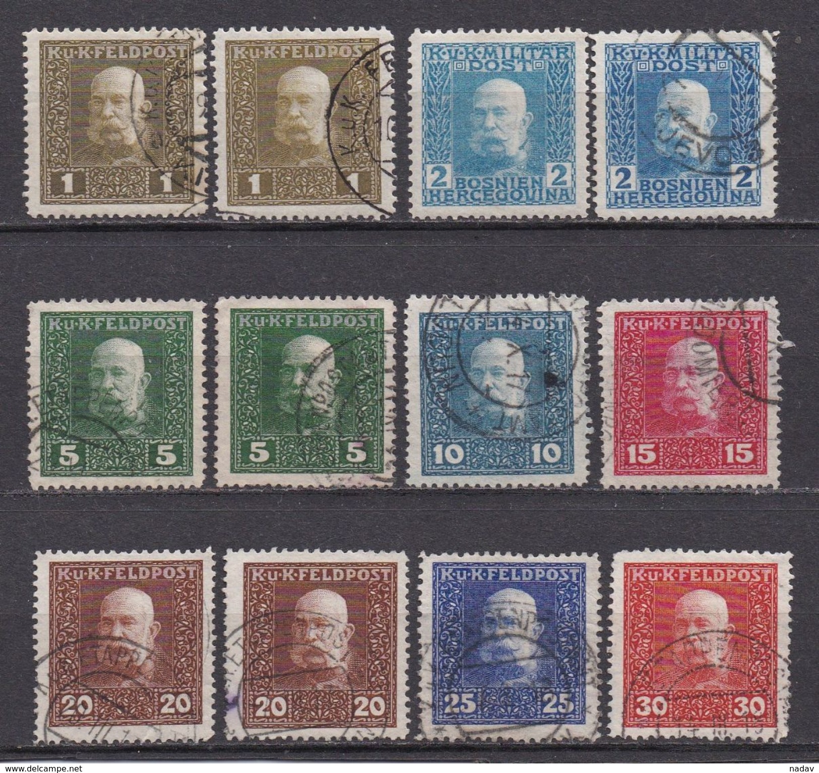 1912-14, Bosnia And Herzegovina -MH*, Used-012 - Bosnia And Herzegovina