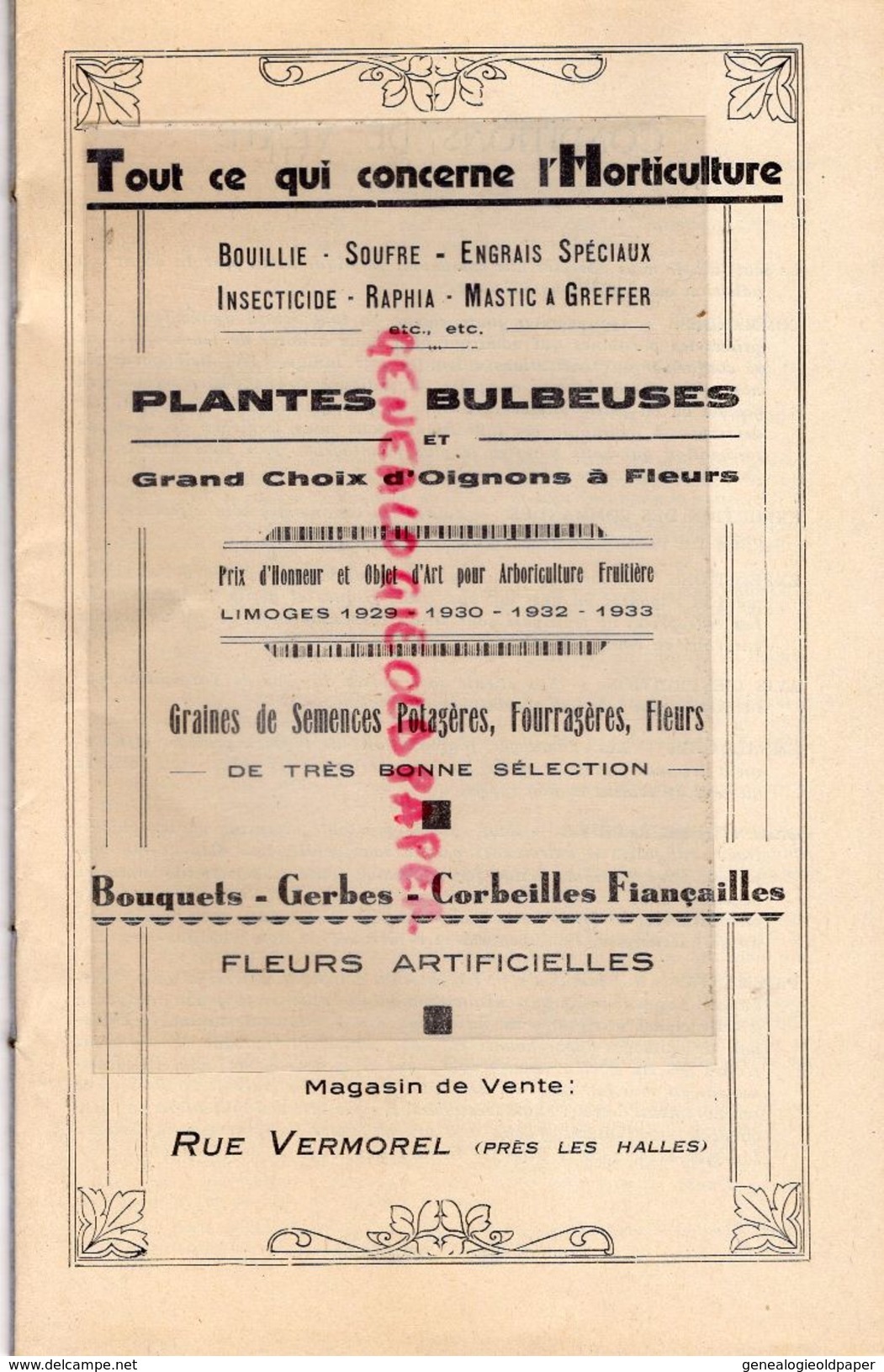 87-ST SAINT JUNIEN-RARE CATALOGUE DEGLANE DESBORDES-HORTICULTURE PEPINIERES-1938-1939-IMPRIMERIE DUBOUCHET ROCHECHOUART - Documents Historiques