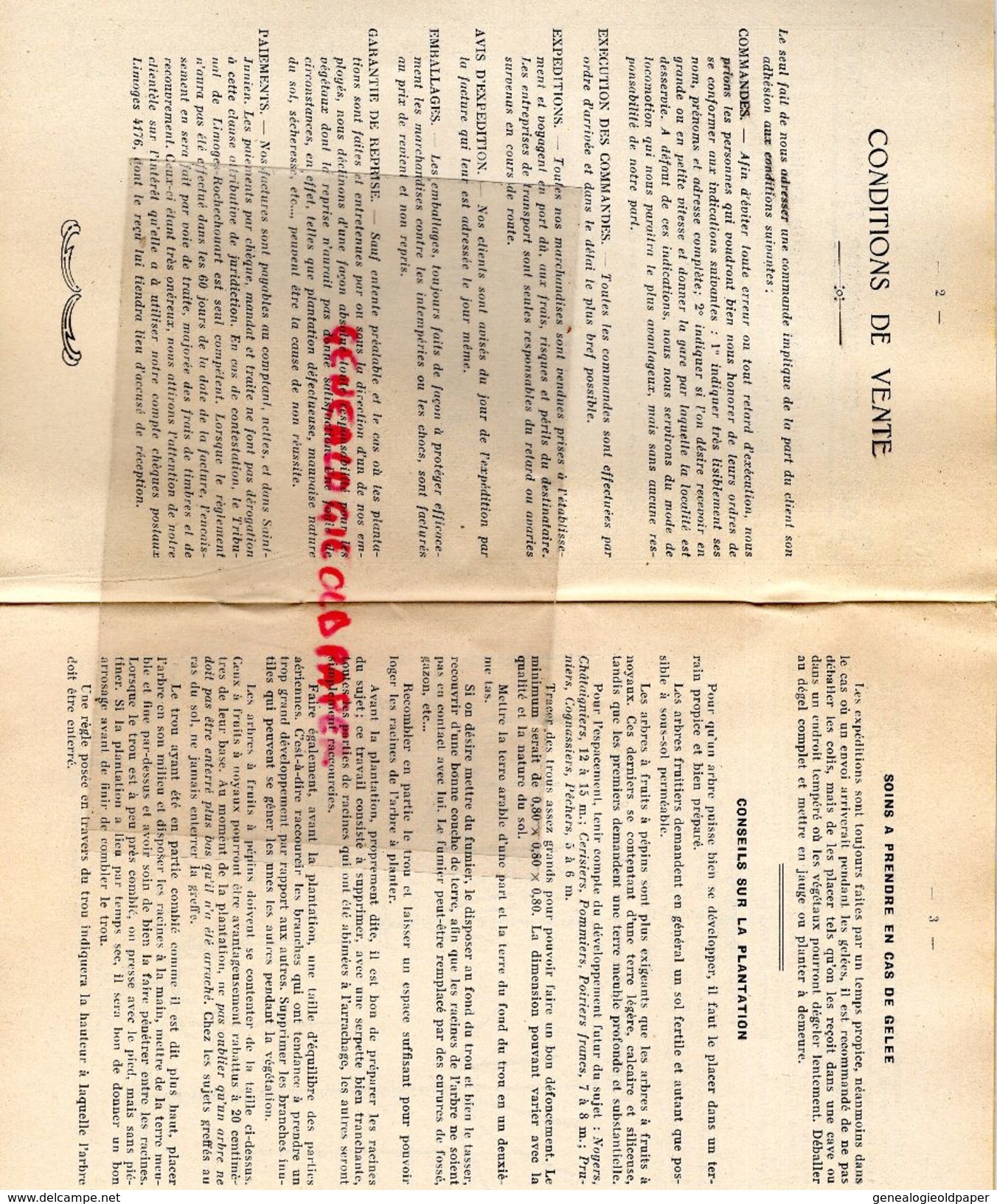 87-ST SAINT JUNIEN-RARE CATALOGUE DEGLANE DESBORDES-HORTICULTURE PEPINIERES-1938-1939-IMPRIMERIE DUBOUCHET ROCHECHOUART - Documenti Storici