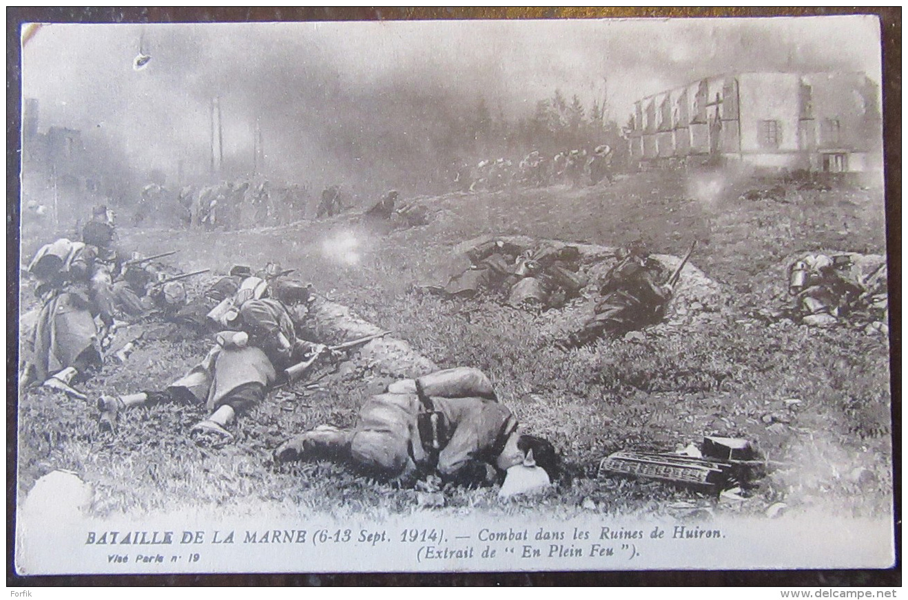 Guerre 14-18 - Bataille De La Marne - Combat Dans Les Ruines De Huiron - Animée - Non-circulée - War 1914-18