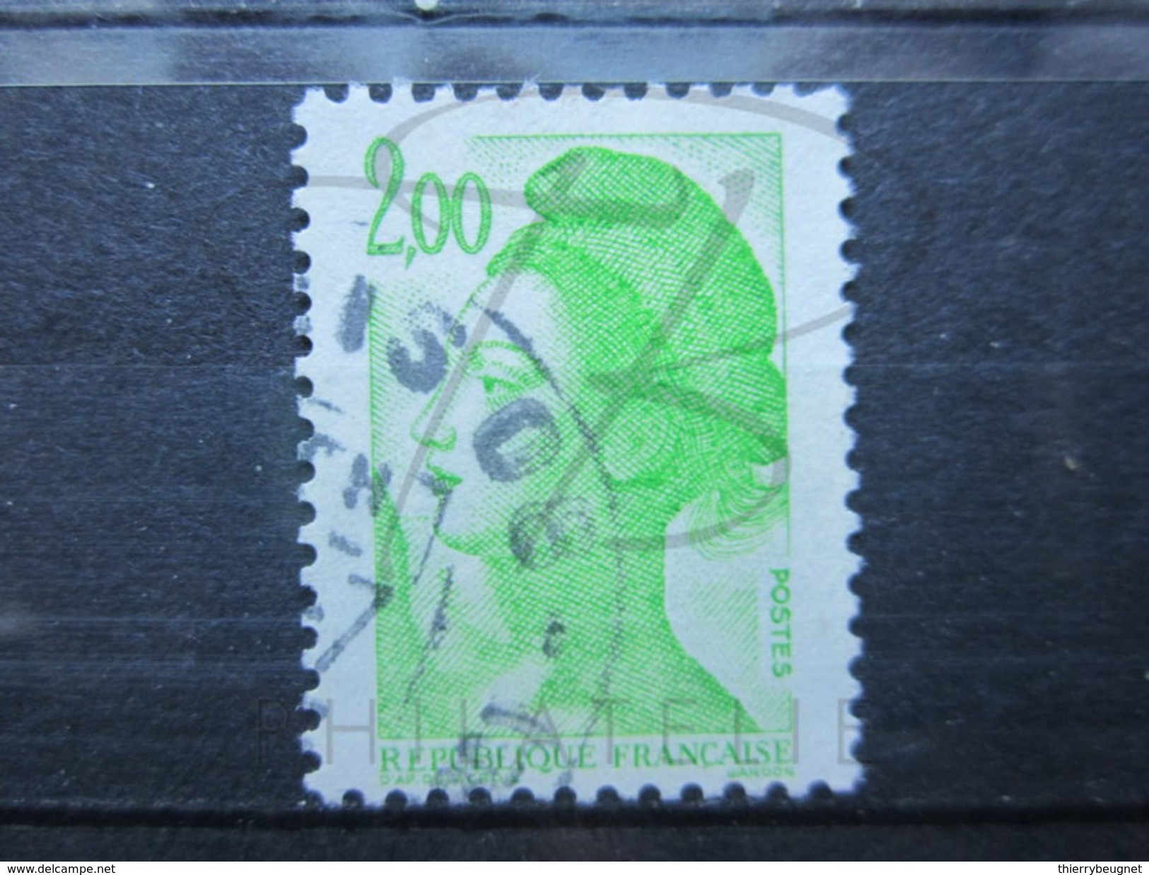 VEND BEAU TIMBRE DE FRANCE N° 2188 , BANDE PHOSPHORE A CHEVAL HORIZONTALEMENT !!! (d) - Usados