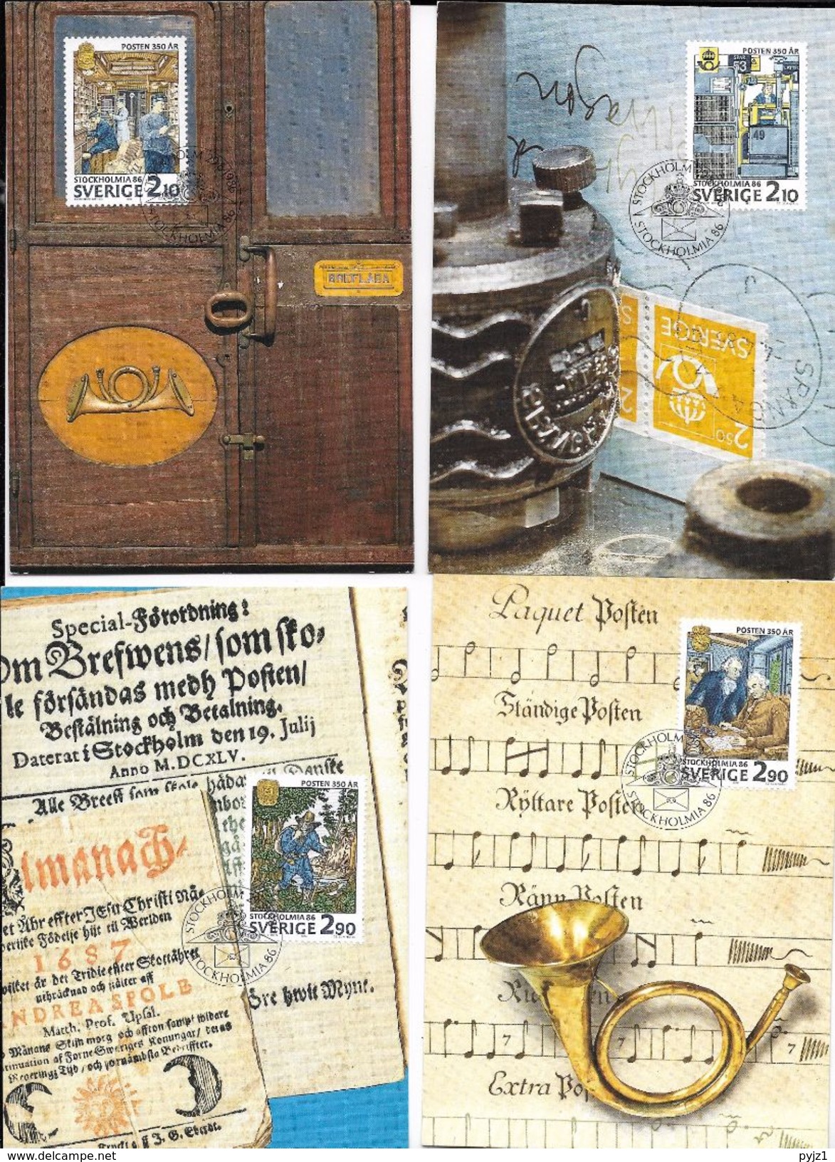 1986 Sweden Set Of 4 Cards - Lettres & Documents