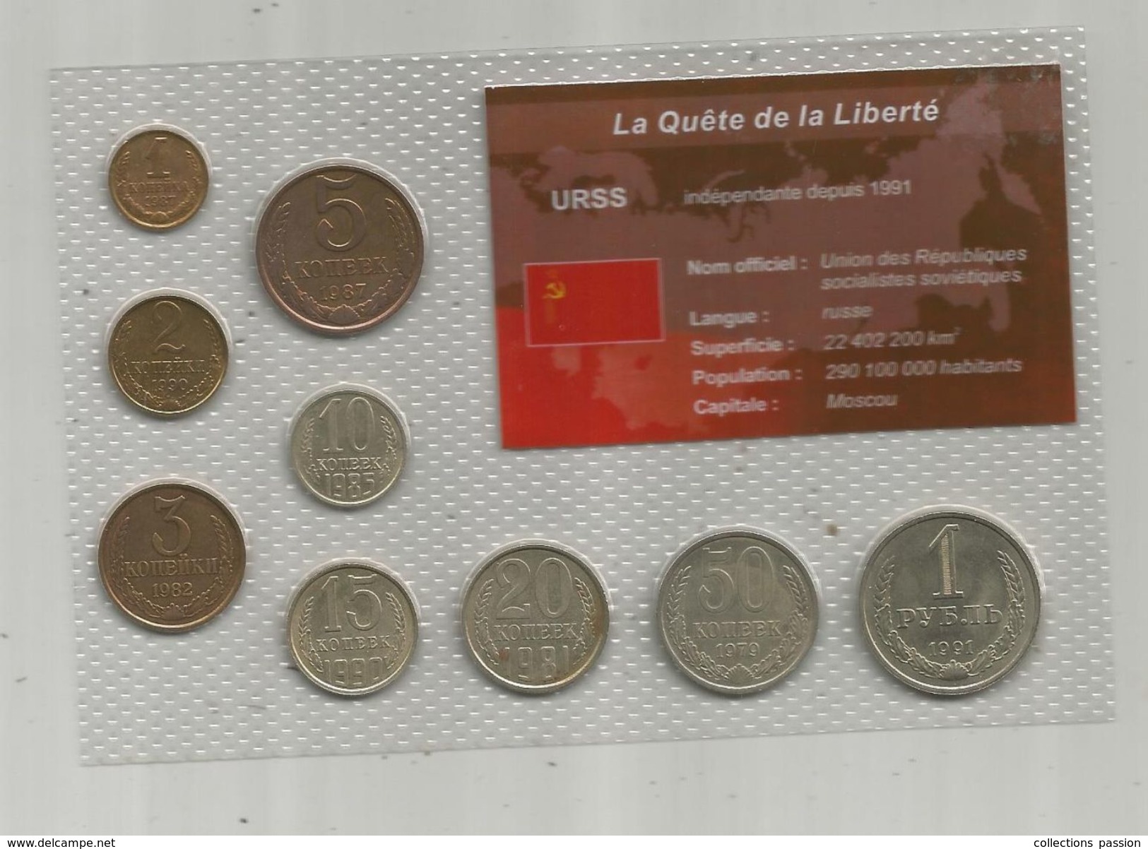 Monnaie , URSS , FDC Sous Blister D'origine ,  Monnaies En KOPECK ET ROUBLE , Blister De 9 PIECES - Russie
