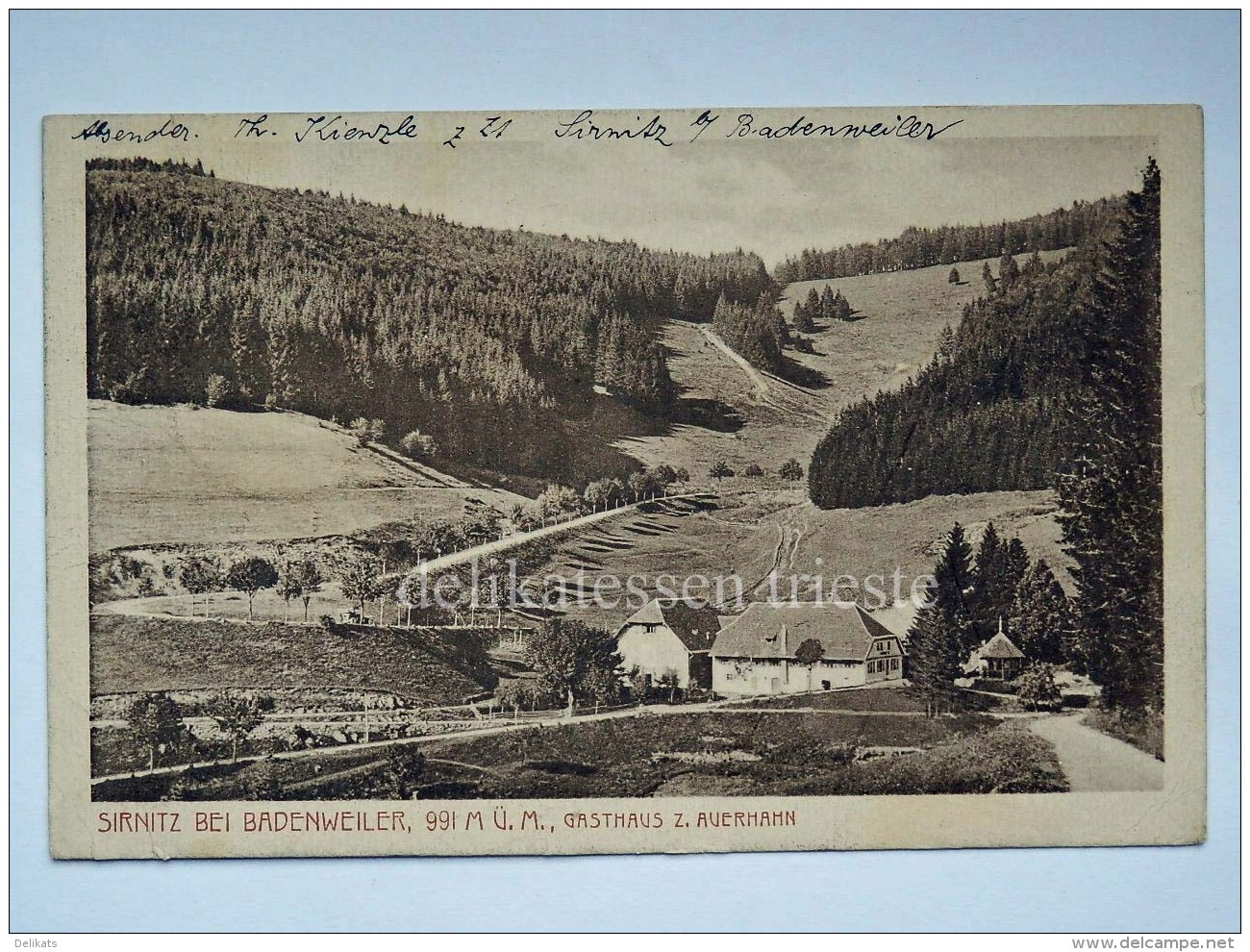 GERMANIA DEUTSCHLAND SIRNITZ BEI BADENWEILER Gasthaus Z. Auerhahn AK Old Postcard - Badenweiler