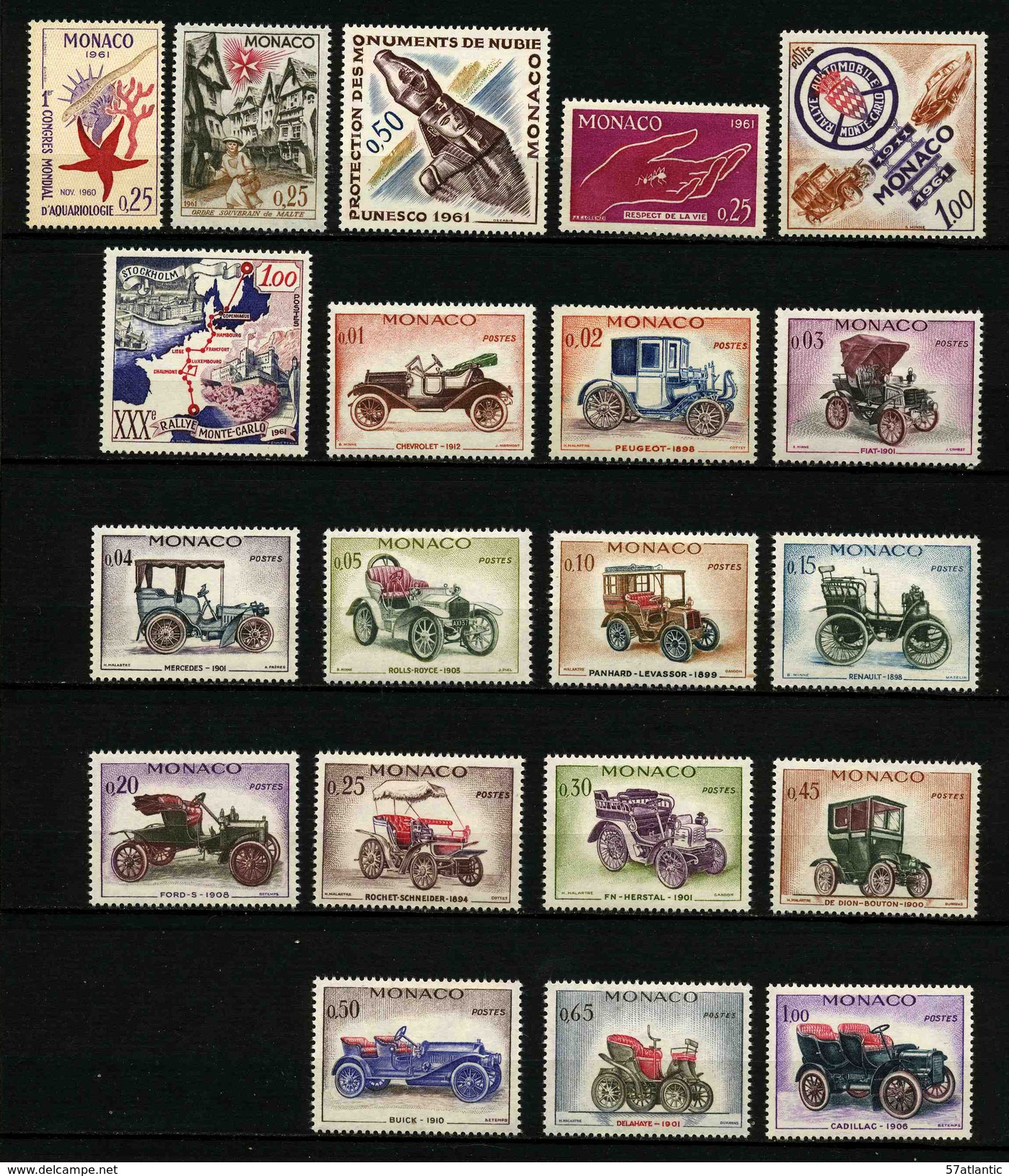 MONACO - ANNEE COMPLETE 1961 - YT 551 à 570 ** -  20 TIMBRES NEUFS ** - Années Complètes