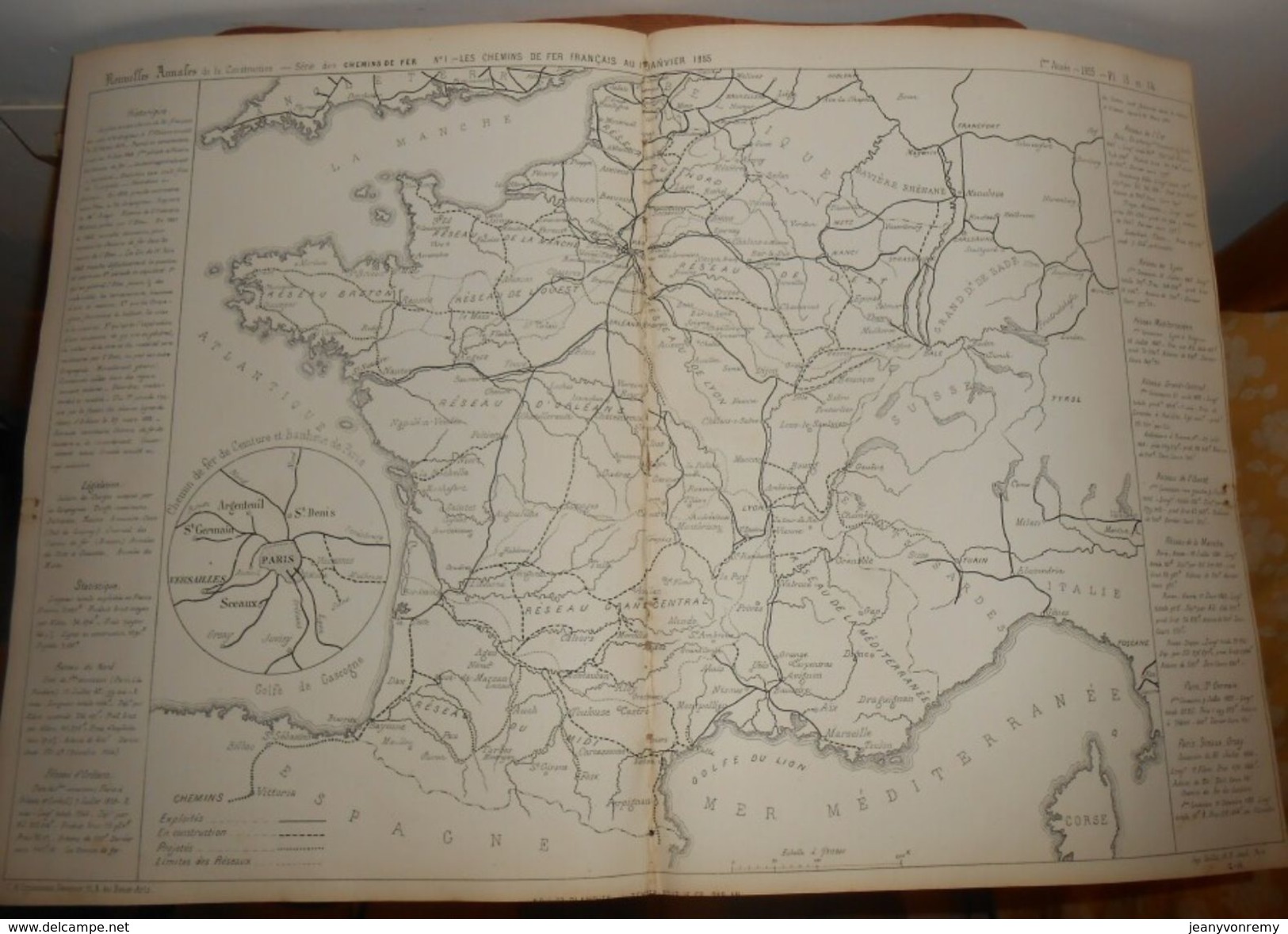 Carte Générale Des Chemins De Fer Français. 1855. - Opere Pubbliche