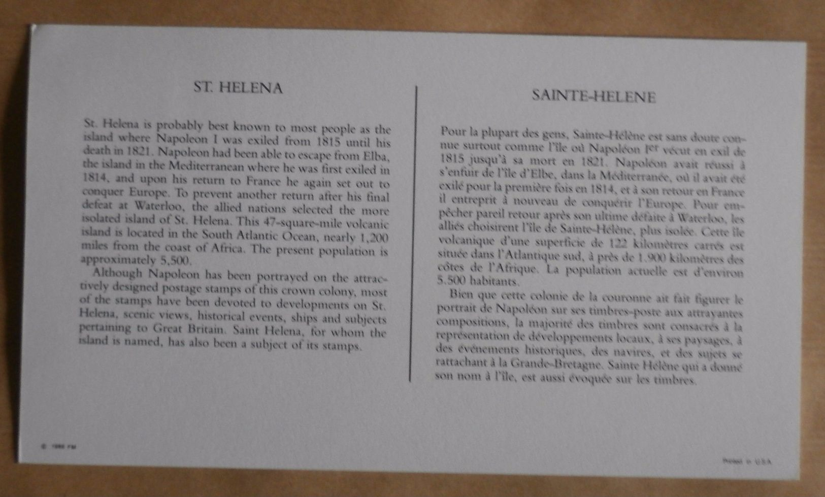 FDC STAMPS OF ALL NATIONS  SAINTE-HELENE - Saint Helena Island