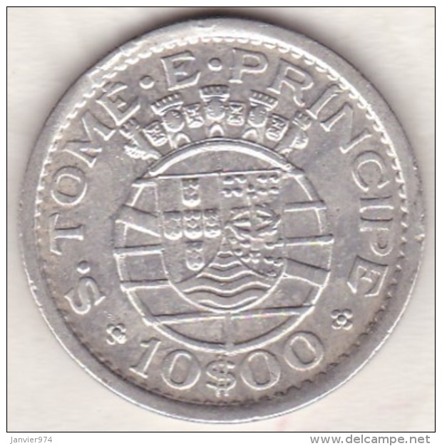 Colonie Portugaise .SAO TOME E PRINCIPE .10 Escudos  1951 . Argent - Sao Tome Et Principe