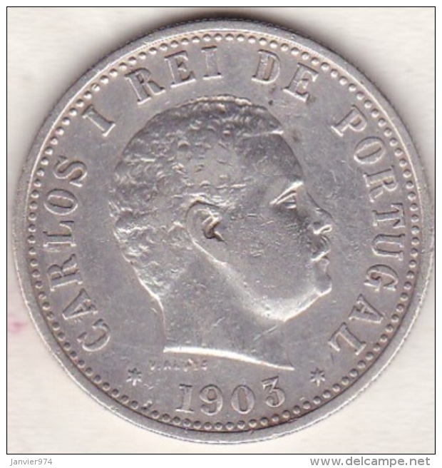 Colonie Portugaise, India-Portuguese, Uma Rupia 1903. Carlos I . Argent .KM# 17 - Inde