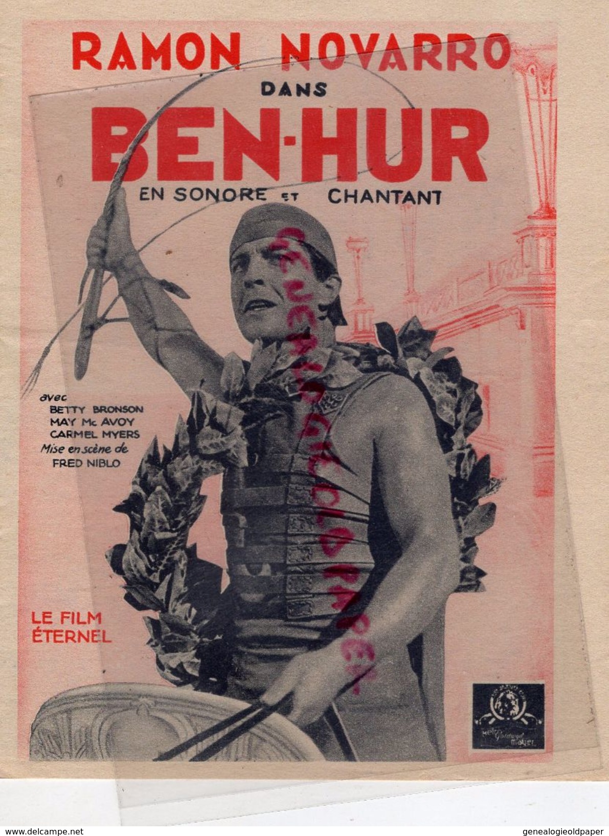 75- PARIS- PROGRAMME CINEMA APOLLO- BEN HUR-RAMON NOVARRO-BETTY BRONSON-CARMEL MYERS--FRED NIBLO- - Programmes