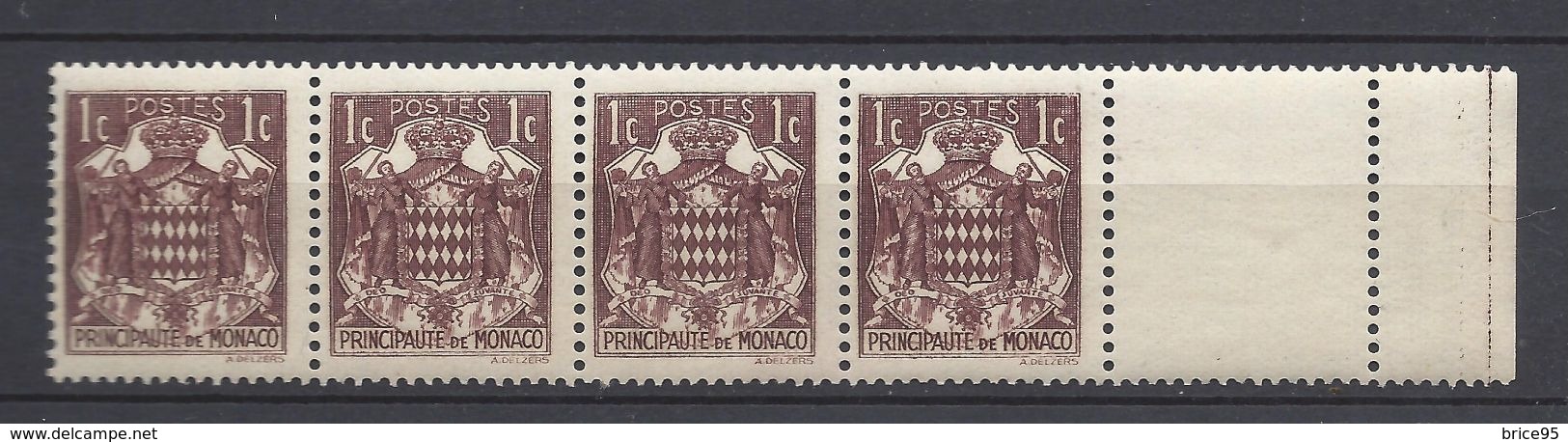 Monaco - YT N° 154 - Neuf Sans Charnière, Petite Trace De Charnière Sur Le Bord De Feuille - 1937 à 1939 - Unused Stamps