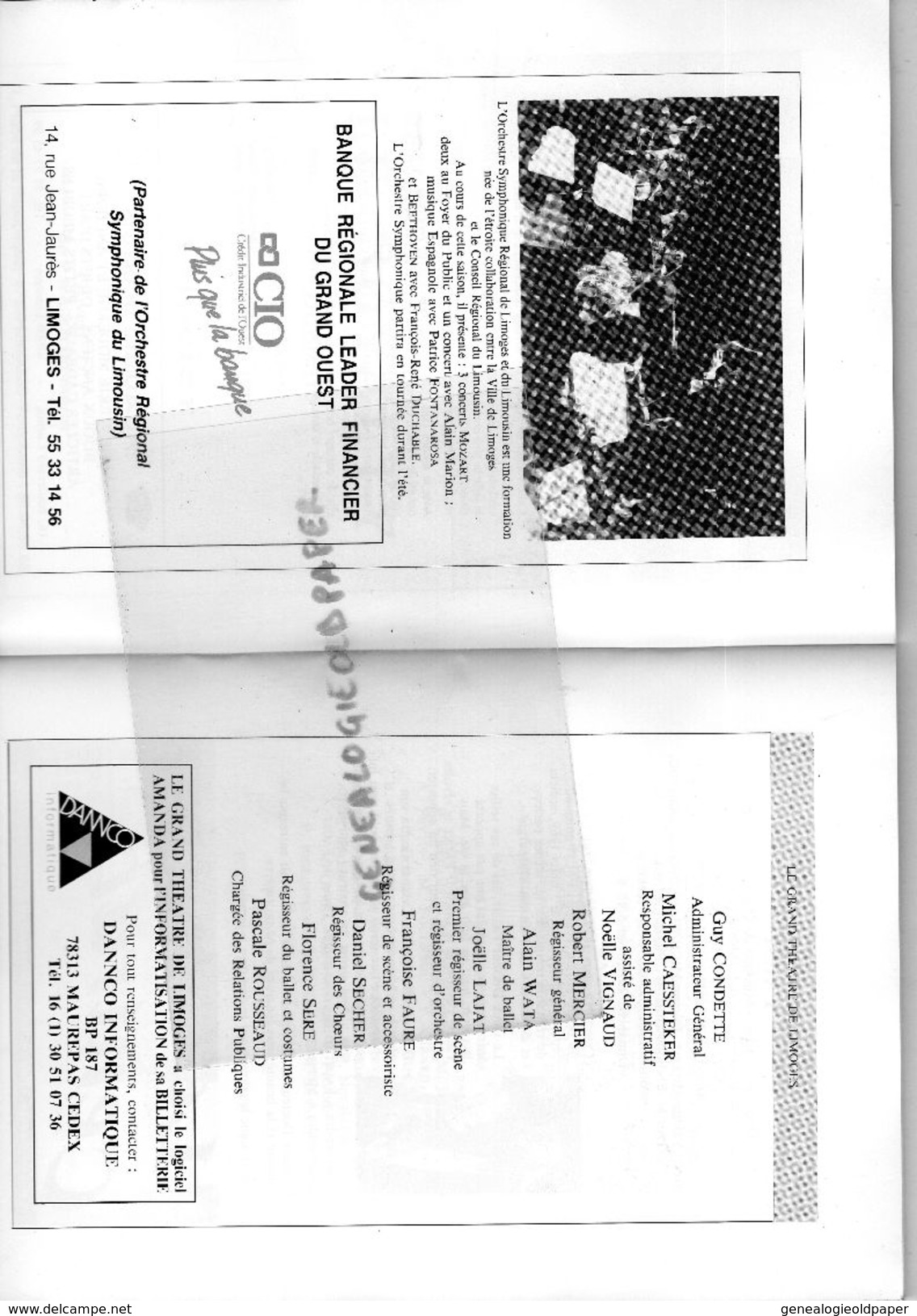 87- LIMOGES- PROGRAMME GRAND THEATRE MUNICIPAL-SAISON 1991-1992-NOCES FIGARO-MOZART-NABUCCO VERDI-LUK HOTEL-LA MASCOTTE - Programma's