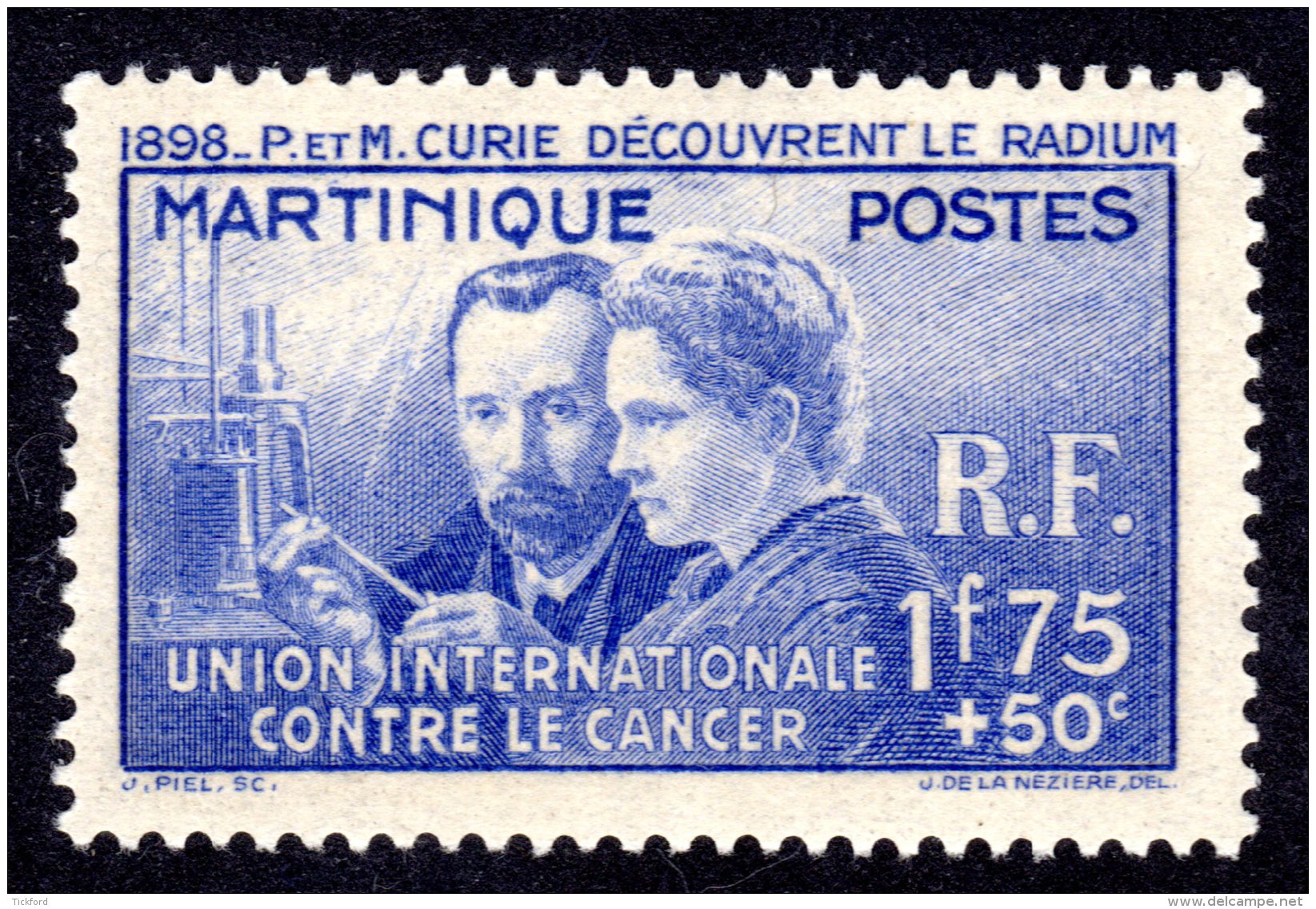 GSC - 1938 - P. Et M. CURIE - NEUF** LUXE/MNH - MARTINIQUE - Yvert N° 167 - 1938 Pierre Et Marie Curie