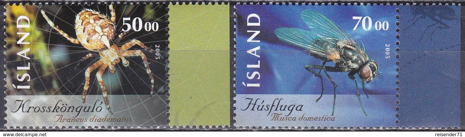 Island Icland 2005 Tiere Fauna Animals Insekten Insects Fliegen Flies Spinnen Spiders, Mi. 1093-4 ** - Unused Stamps