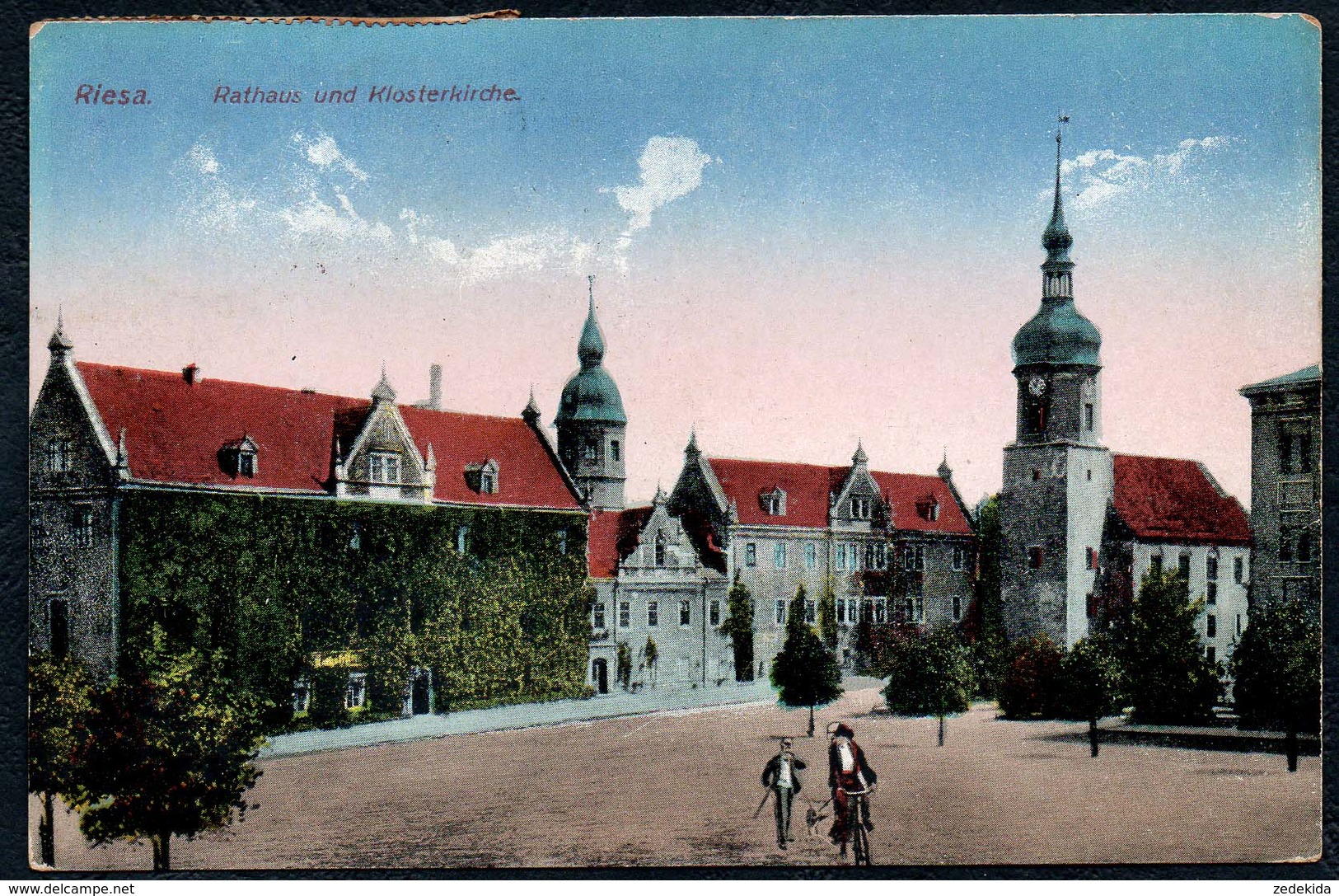 A9662 - Riesa - Rathaus Und Klosterkirche - Gel 1920 - Ottmar Zieher - Riesa