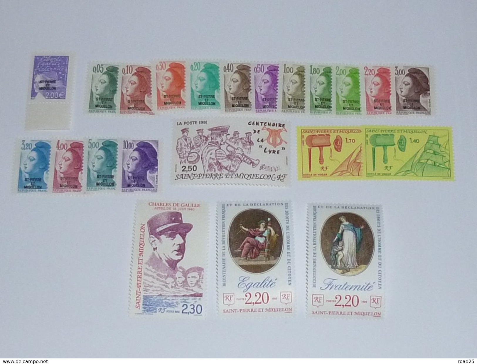 Amérique : stock de timbres neufs sans charnière sous pochettes , tout pays dont Etats-Unis Mexique Brésil Falkland etc