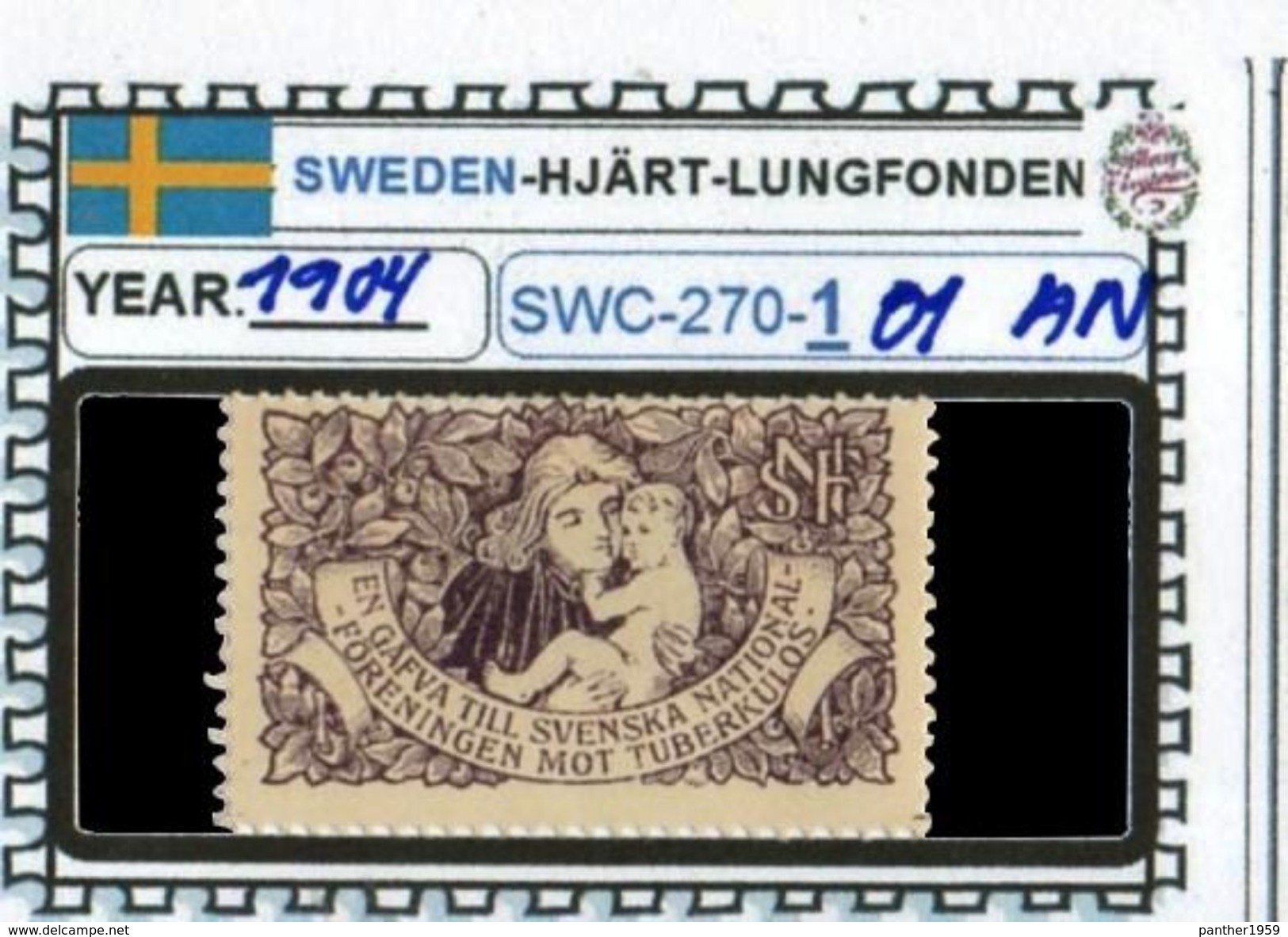 SWEDEN-#CHRISTMAS# SEALS #CINDERELLAS#TUBERCULOSIS#MH*# (SWC 270-1 (01) - Other & Unclassified