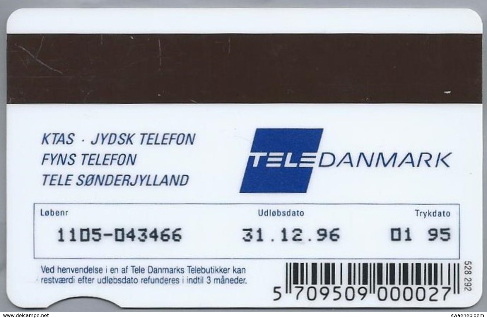 DK.- Telefoonkaart. Telekort. TELEDANMARK. Hvis Du Er Traet Af Monter... 50 KR. 2 Scans - Denemarken