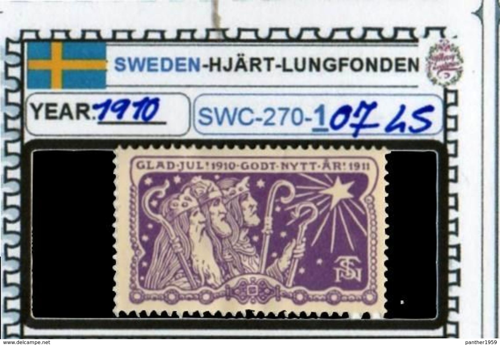 SWEDEN-#CHRISTMAS# SEALS #CINDERELLAS#TUBERCULOSIS#MH*# (SWC 270-1 (07) - Other & Unclassified