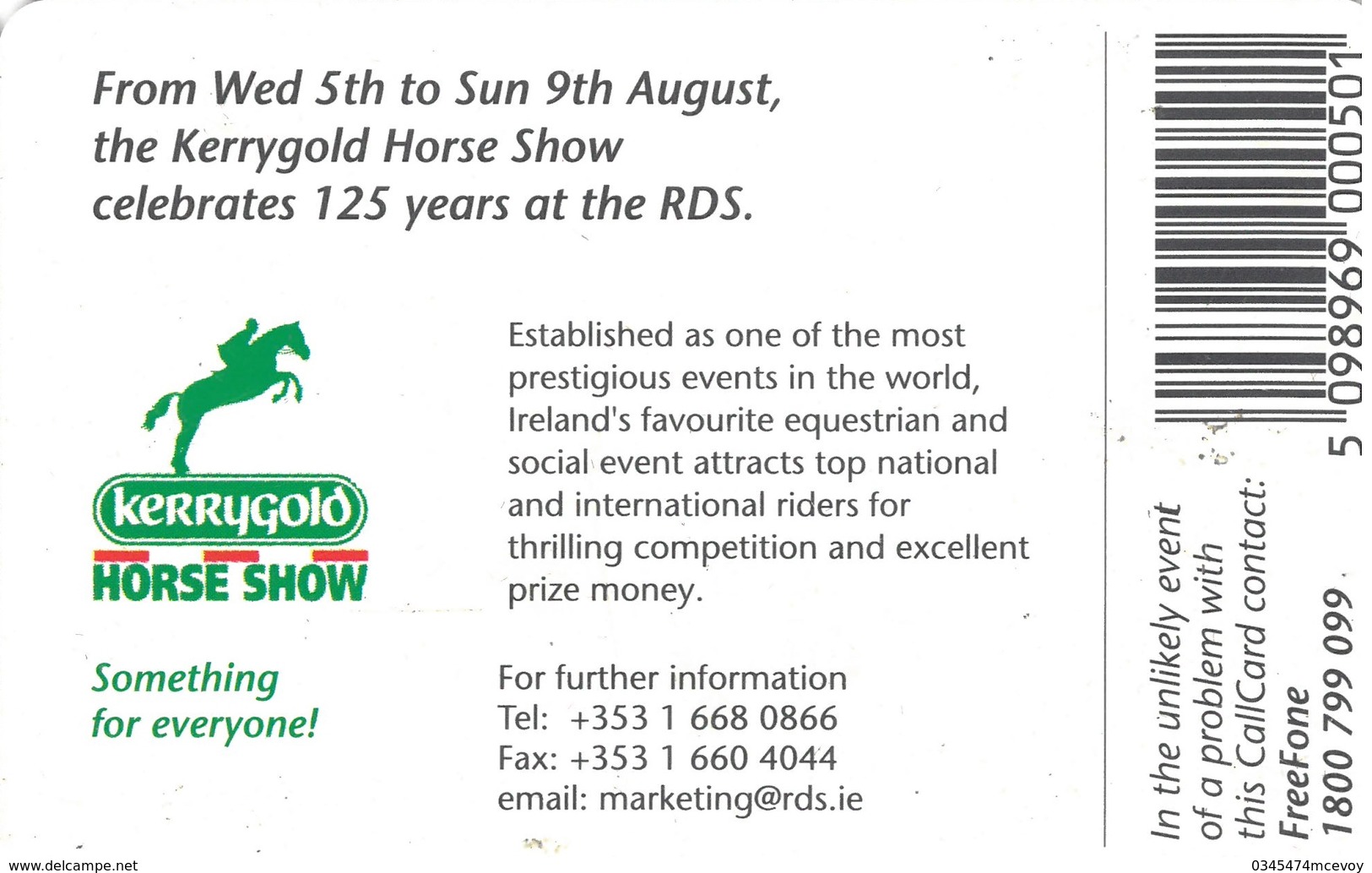 Ireland Callcard Kerrygold Horse (S74), 50,000 Print Run, Schlumberger SC7 Chipset (Irlande, Irish, Irland, Phonecard) - Ireland
