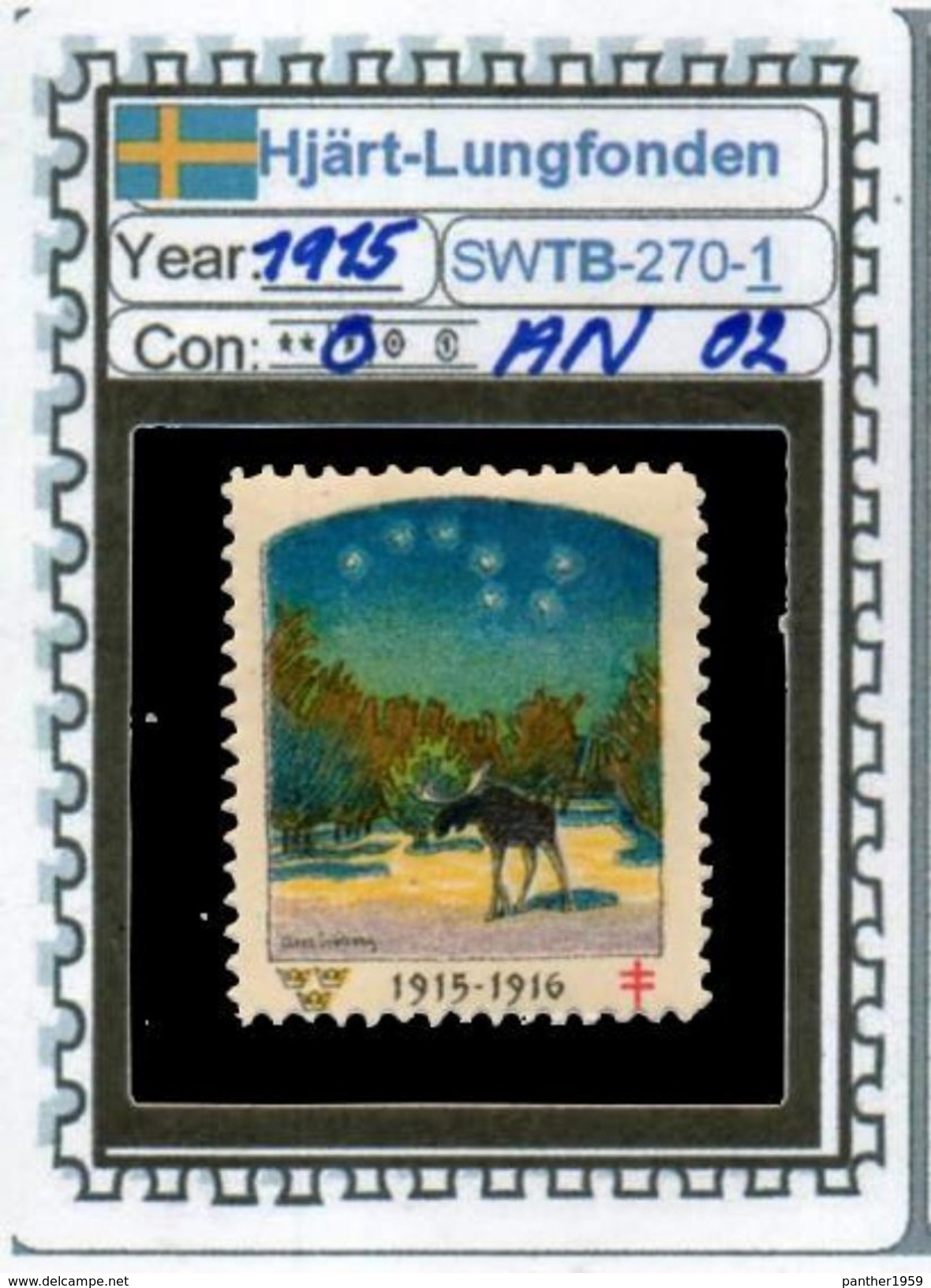 SWEDEN-#CHRISTMAS# SEALS #CINDERELLAS#TUBERCULOSIS#MH*# (SWTB 270-1 (02) - Other & Unclassified