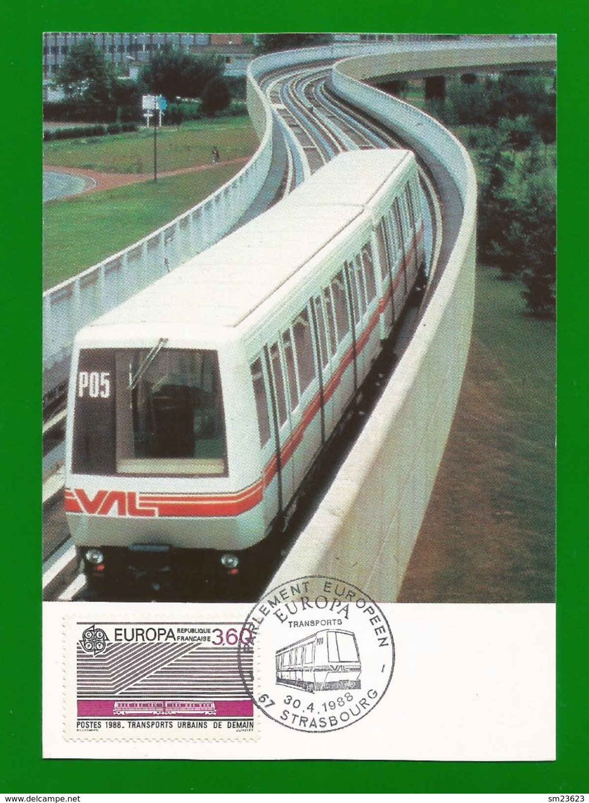 Frankreich  1988  Mi.Nr. 2668 , EUROPA CEPT - Transport-Kommunikationsmittel - Maximum Karte - Strasbourg 30.04.1988 - 1988