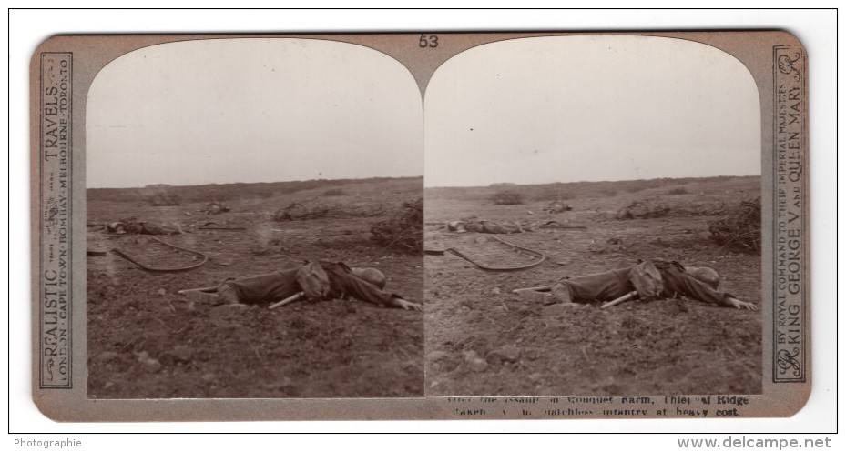 WWI Somme Crête De Thiepval Ferme Mouquet Ancienne Photo Stereo Realistic Travels 1916 - Stereoscopic