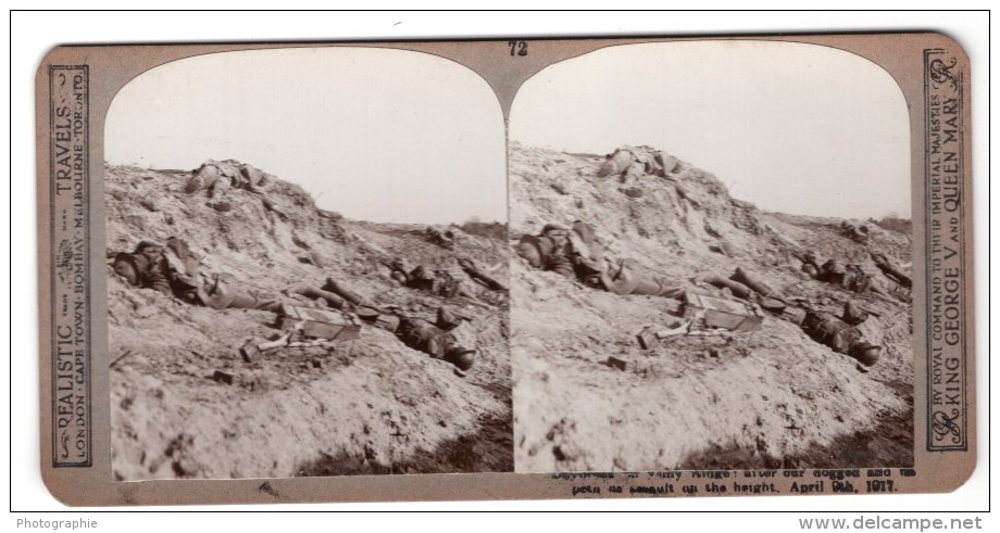 WWI Bataille De La Crête De Vimy Ancienne Photo Stereo Realistic Travels 1917 - Stereoscopic