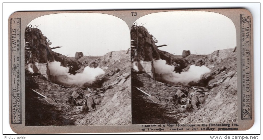 WWI Croisilles Capture D'un Blockhaus Ancienne Photo Stereo Realistic Travels 1917 - Photos Stéréoscopiques