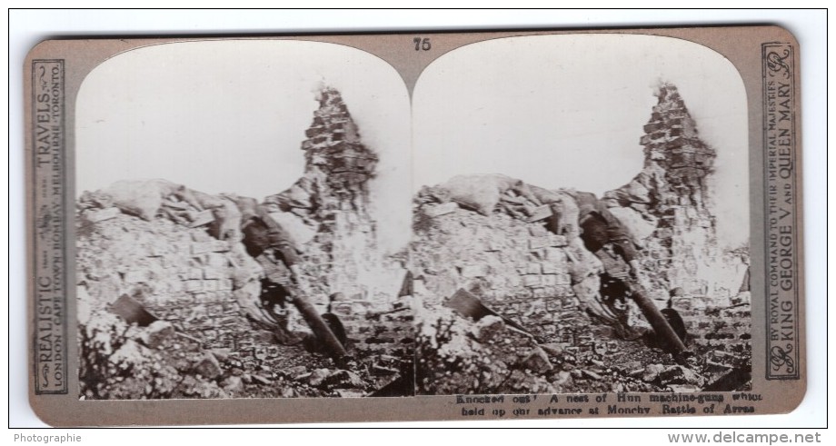 WWI Bataille D'Arras Monchy Ancienne Photo Stereo Realistic Travels 1914-1918 - Stereoscopic