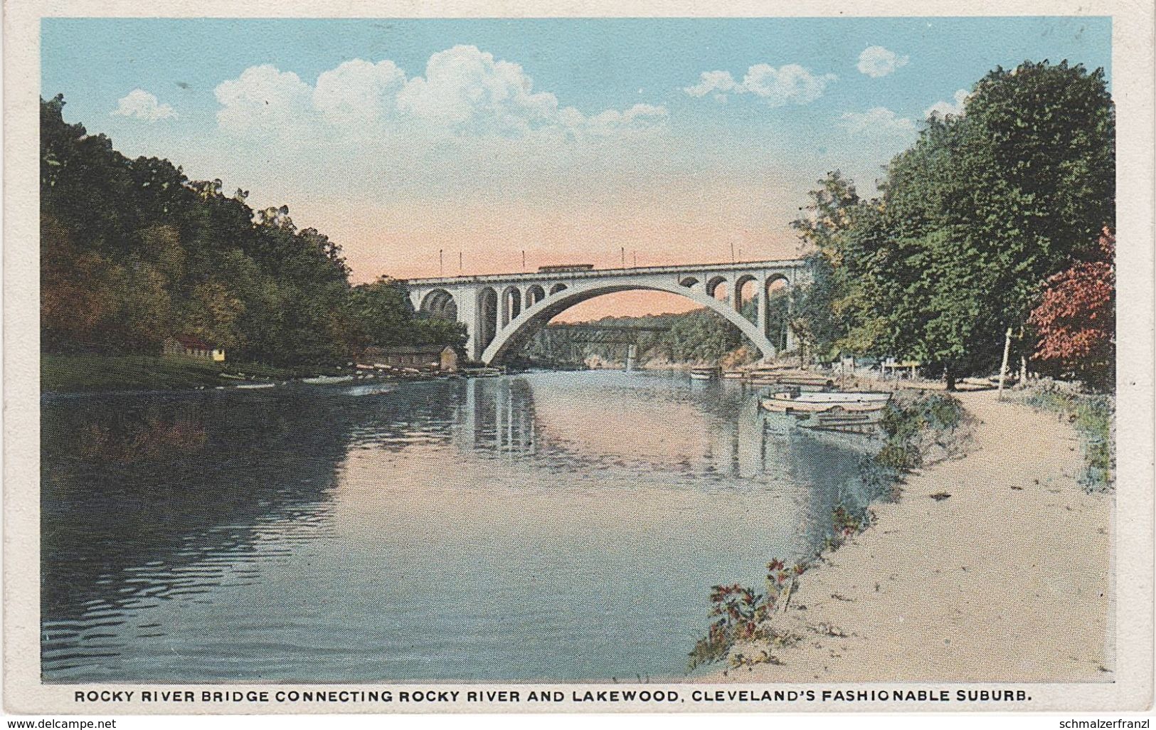 AK Cleveland Rocky River Bridge Connecting Fashionable Suburb Rocky River And Lakewood Ohio OH United States USA - Cleveland