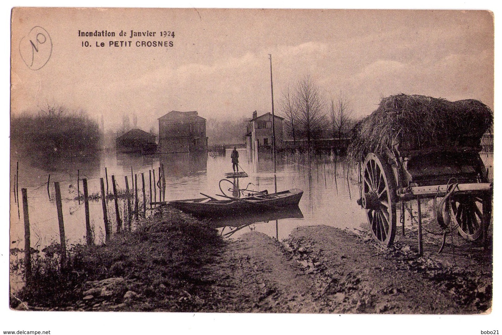 D81 - Inondation De Janvier 1924 N°10 - Le Petit Crosnes ( M.Mulard Photo édit.Yerres S&O ) - Crosnes (Crosne)