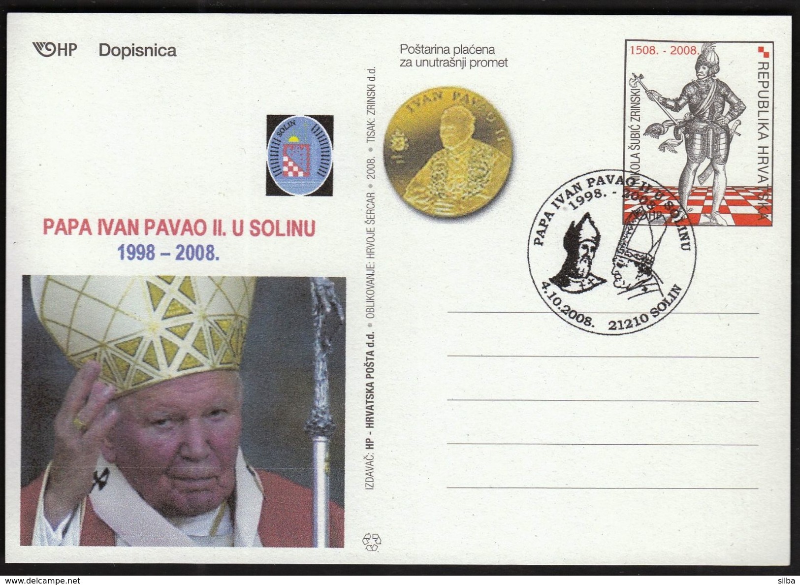 Croatia Solin 2008 / Pope John Paul II In Solin - Papes