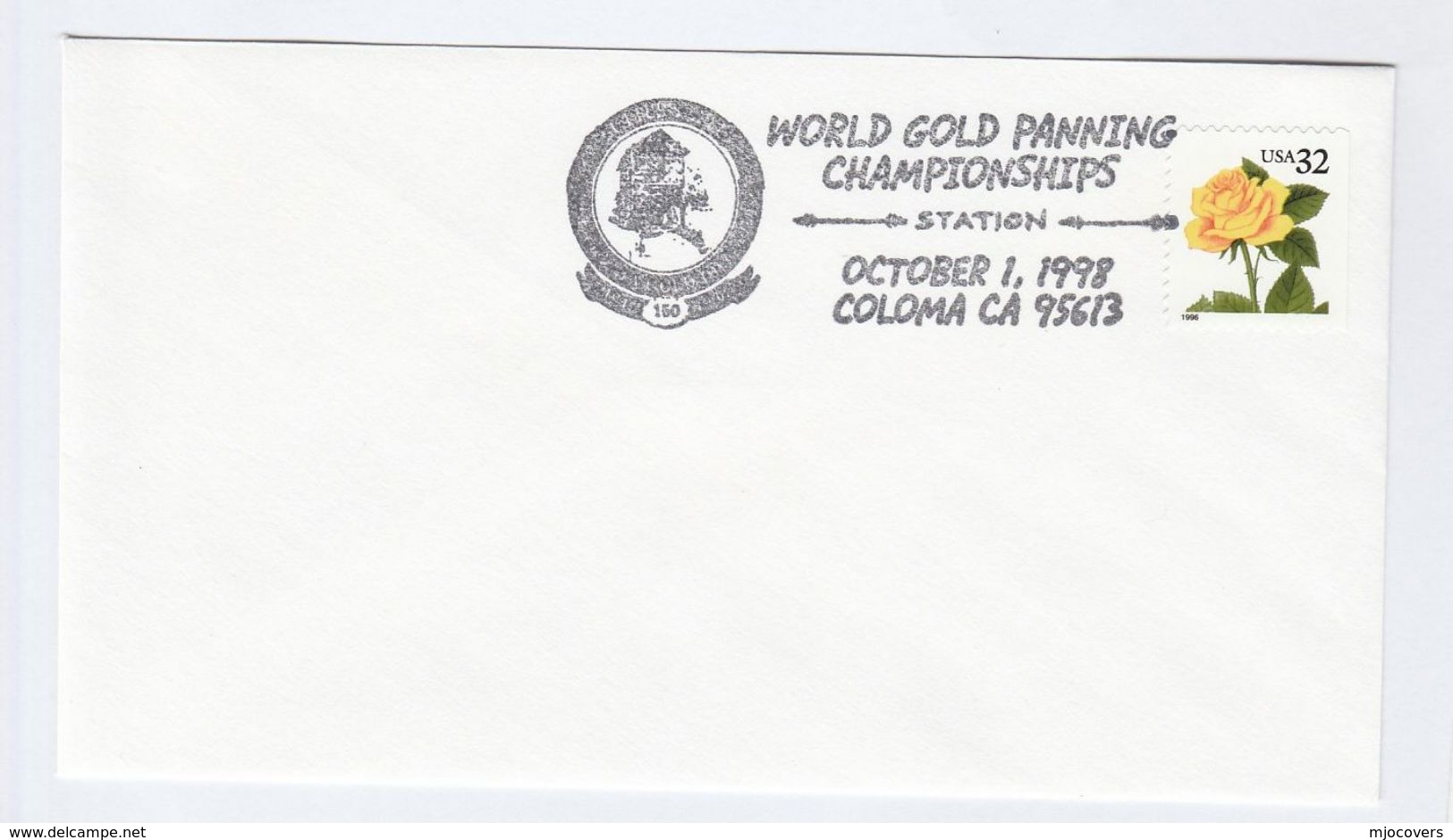1998 World GOLD PANNING CHAMPIONSHIPS  COVER Coloma Event Usa Stamps Minerals Mining - Minerals