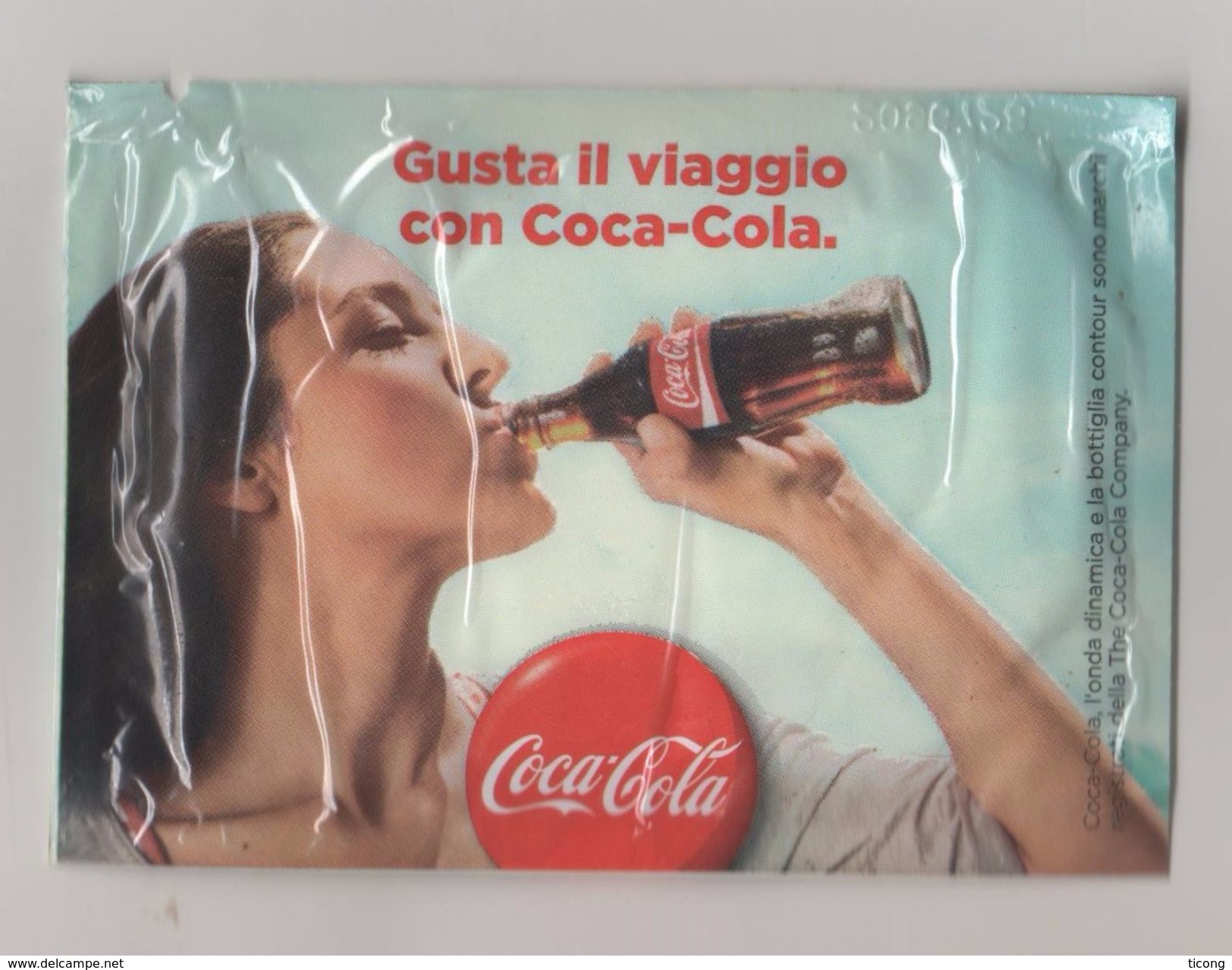 COCA-COLA - PUBLICITE GUSTA IL VIAGGIO CON COCA-COLA - SERVIETTE RAFRAICHISSANTE - VOIR LES SCANNERS - Autres & Non Classés