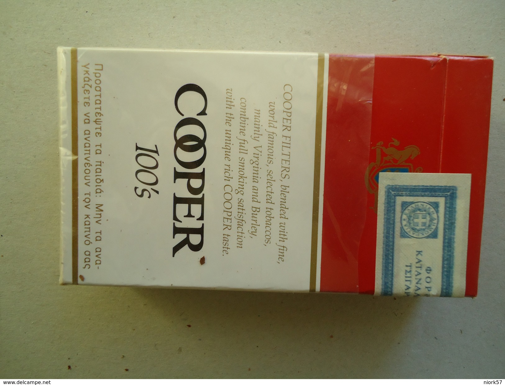 GREECE EMPTY TOBACCO BOXES IN DRACHMAS  COOPER 100S - Boites à Tabac Vides